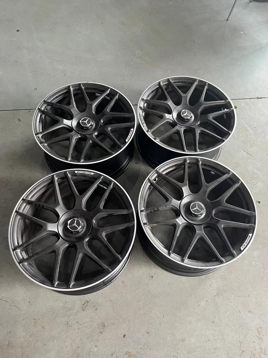 22寸奔驰amg g63 哑黑车边 原装拆车锻造轮毂轮胎 倍耐力295/40r22