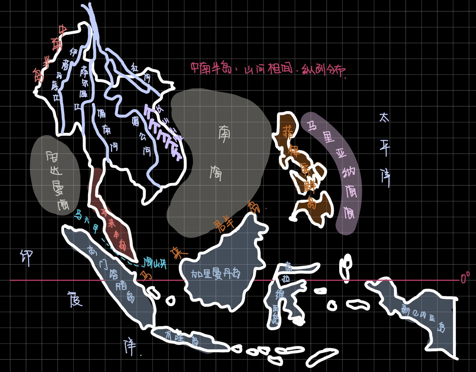 一张图学好亚洲三大半岛地形 印度半岛;中南半岛;阿拉伯半岛