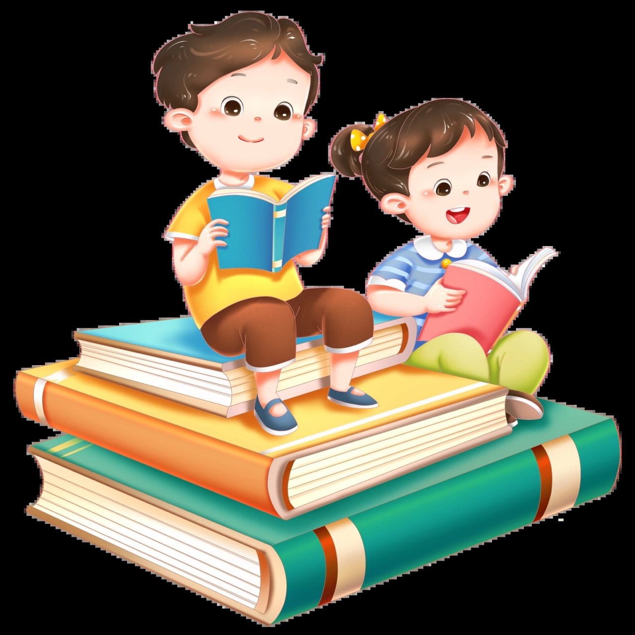 png素材 93看书一家人家庭活动亲子教育读书日国际家庭日png素材