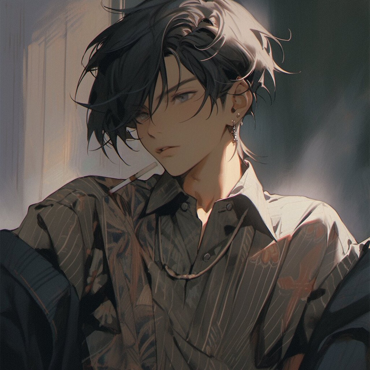 男生帅哥抽烟头像