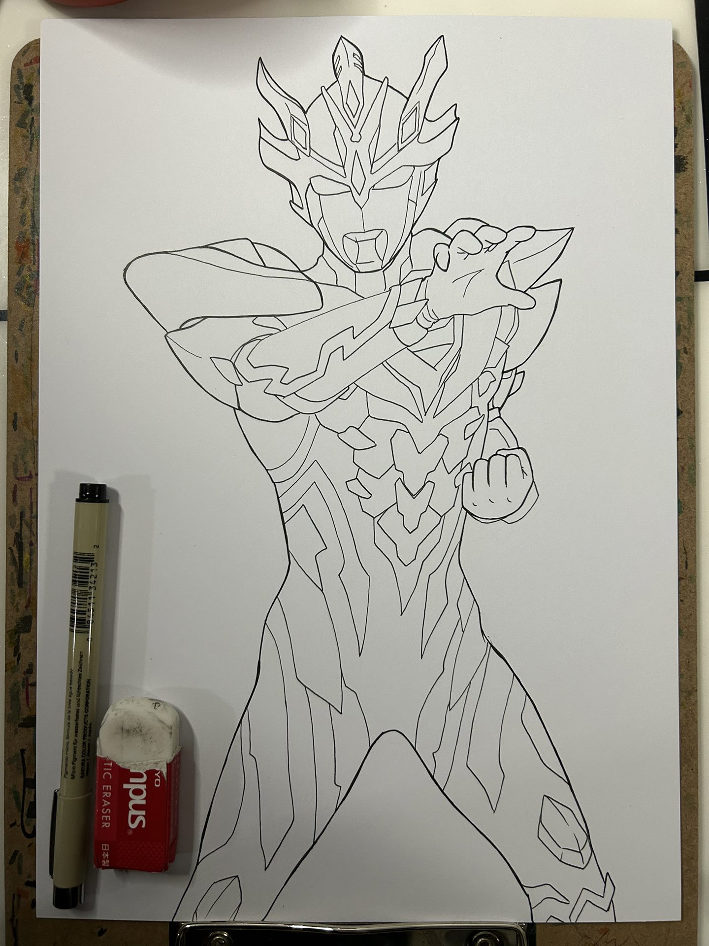 马克笔手绘泽塔奥特曼德尔塔天爪形态