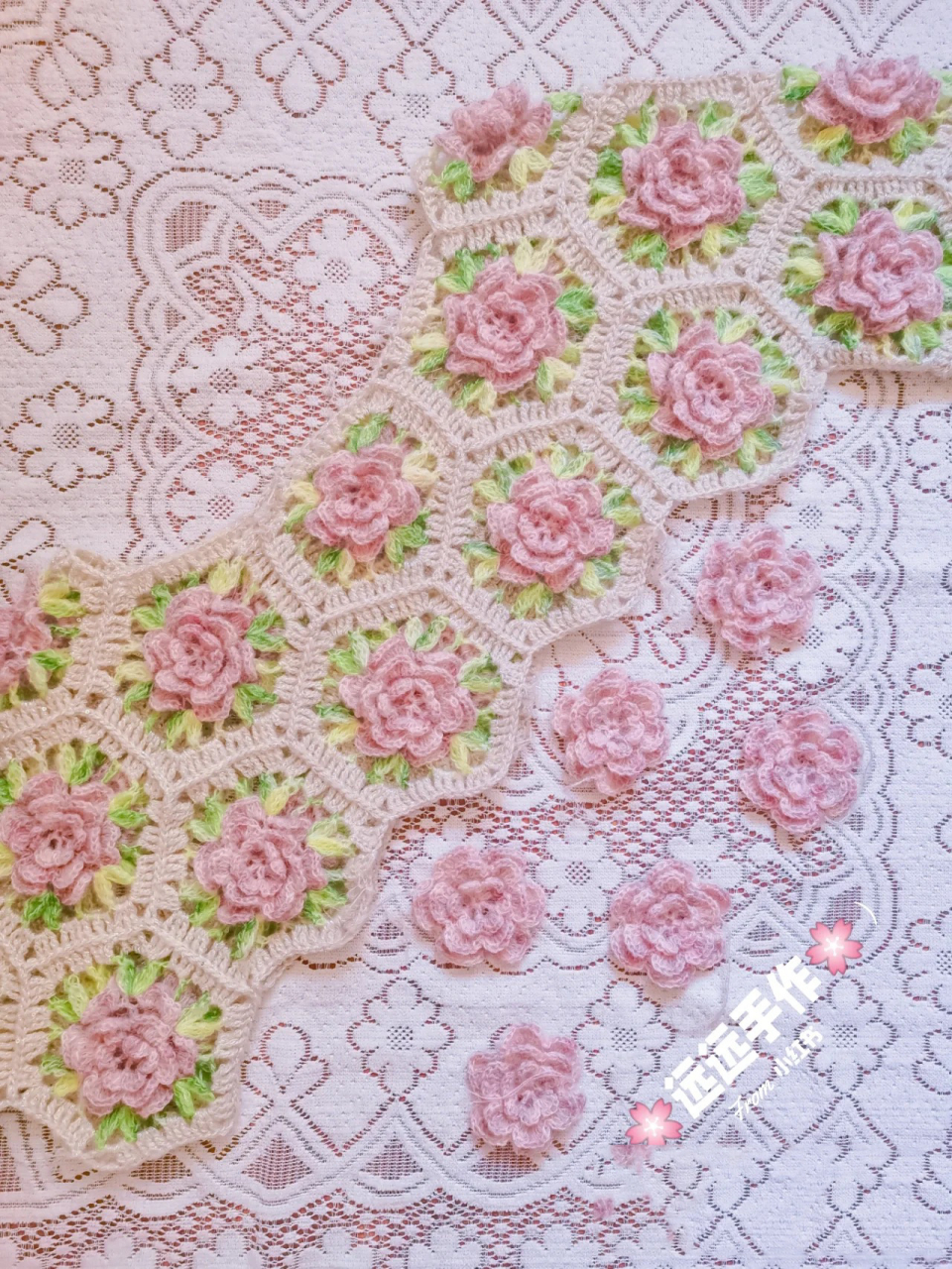 钩针六角拼花衣 @94远远手作94 姐妹的这个结构图太赞啦!