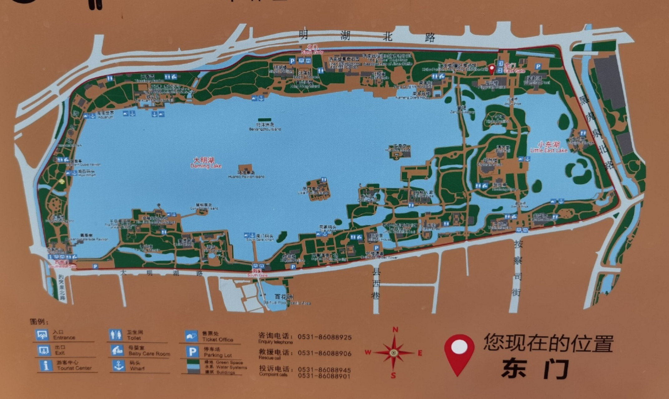 大明湖公园游览路线图图片