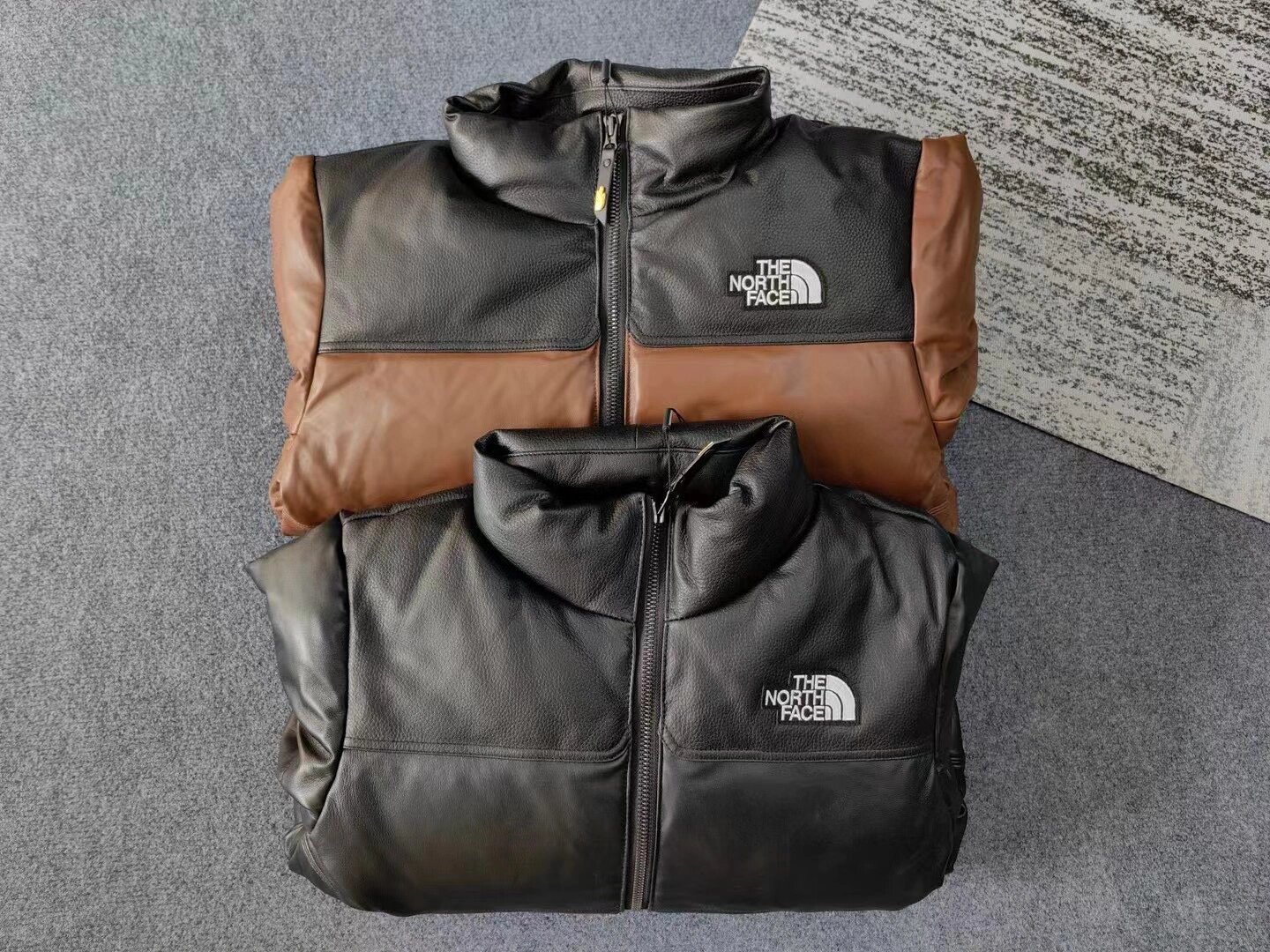 tnf皮质羽绒服 正品the north face北面22冬男女立领羊皮鹅绒羽绒服