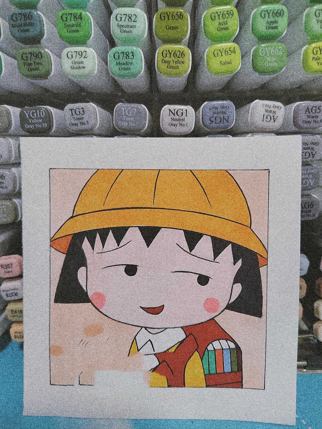 马克笔手绘樱桃小丸子