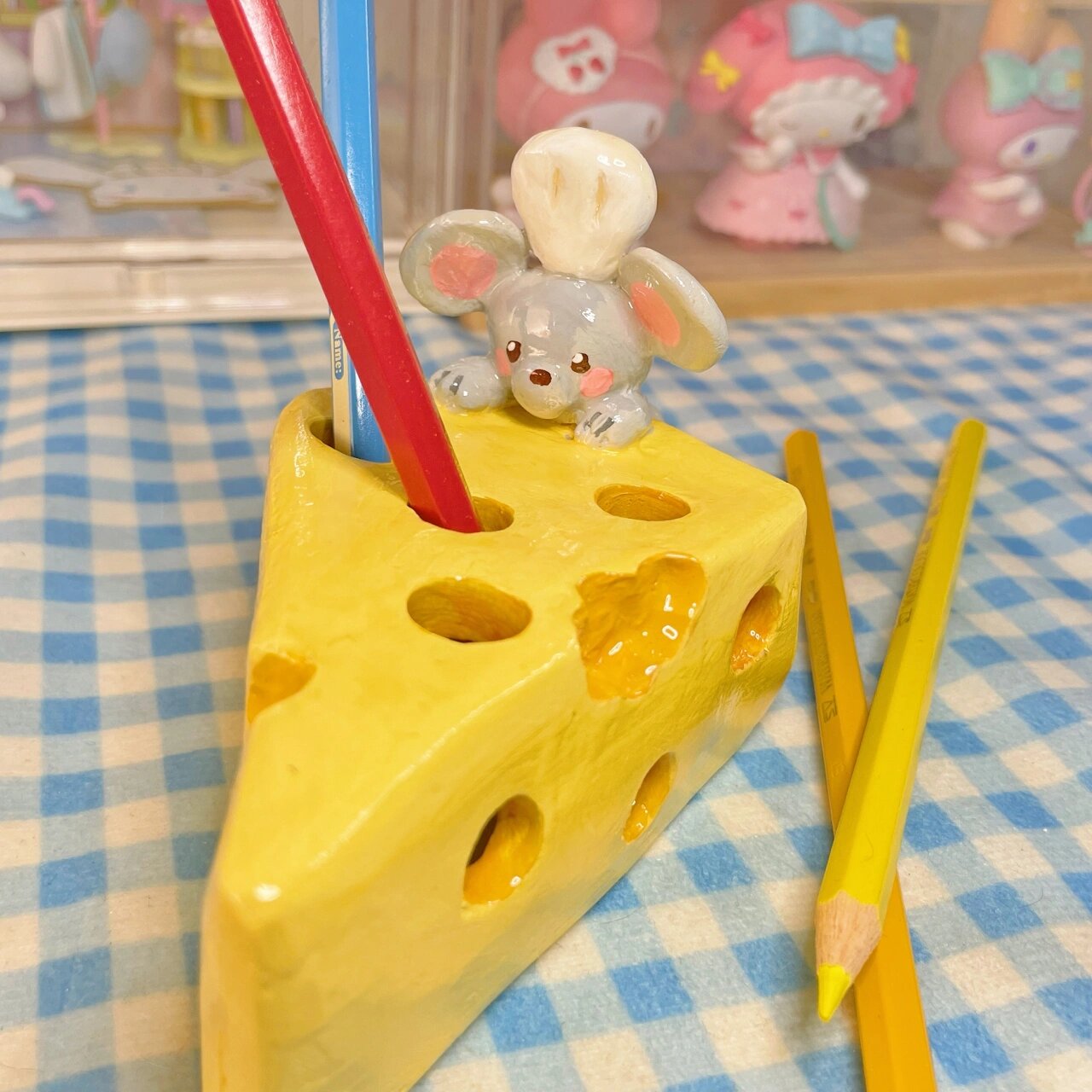 石塑粘土diy|奶酪笔筒