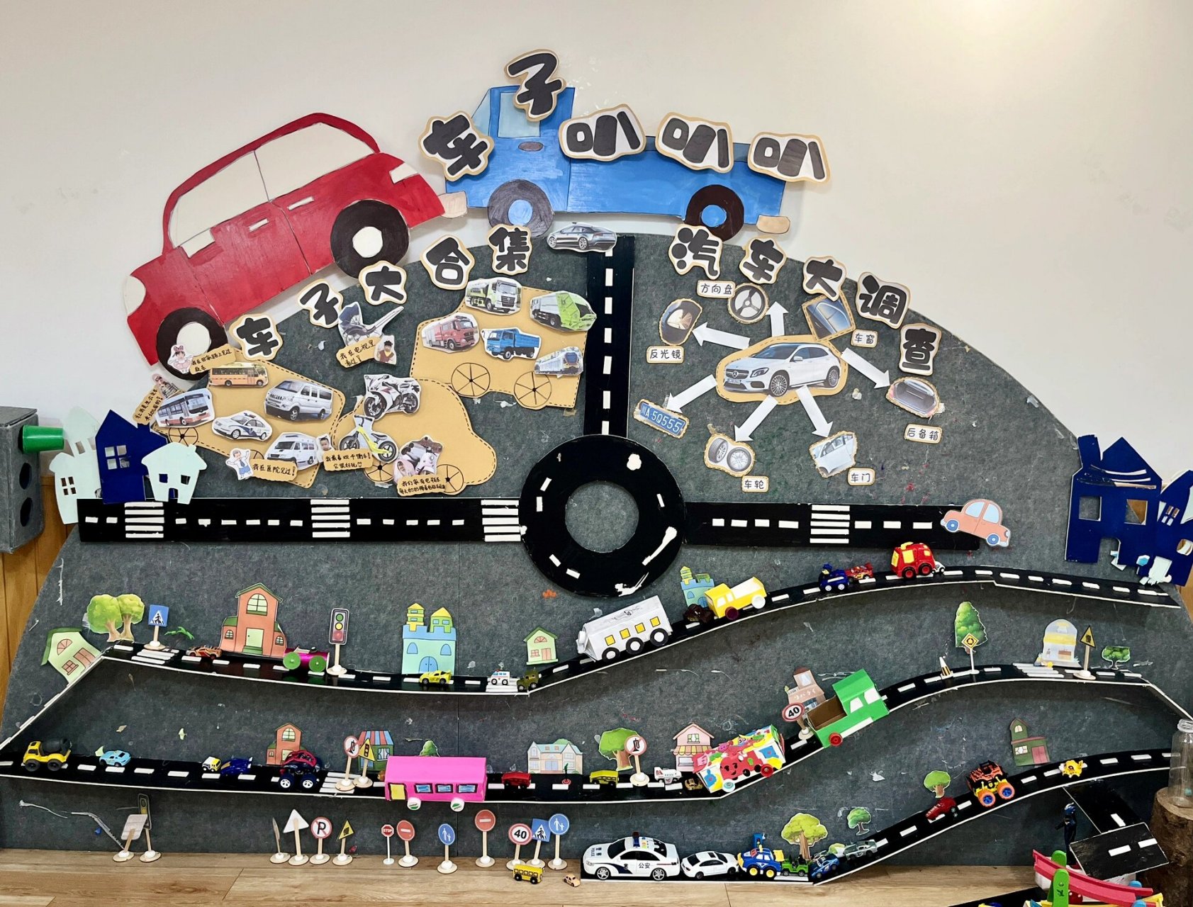 幼儿园主题环创《车子叭叭叭》 小班主题墙-车子叭叭叭