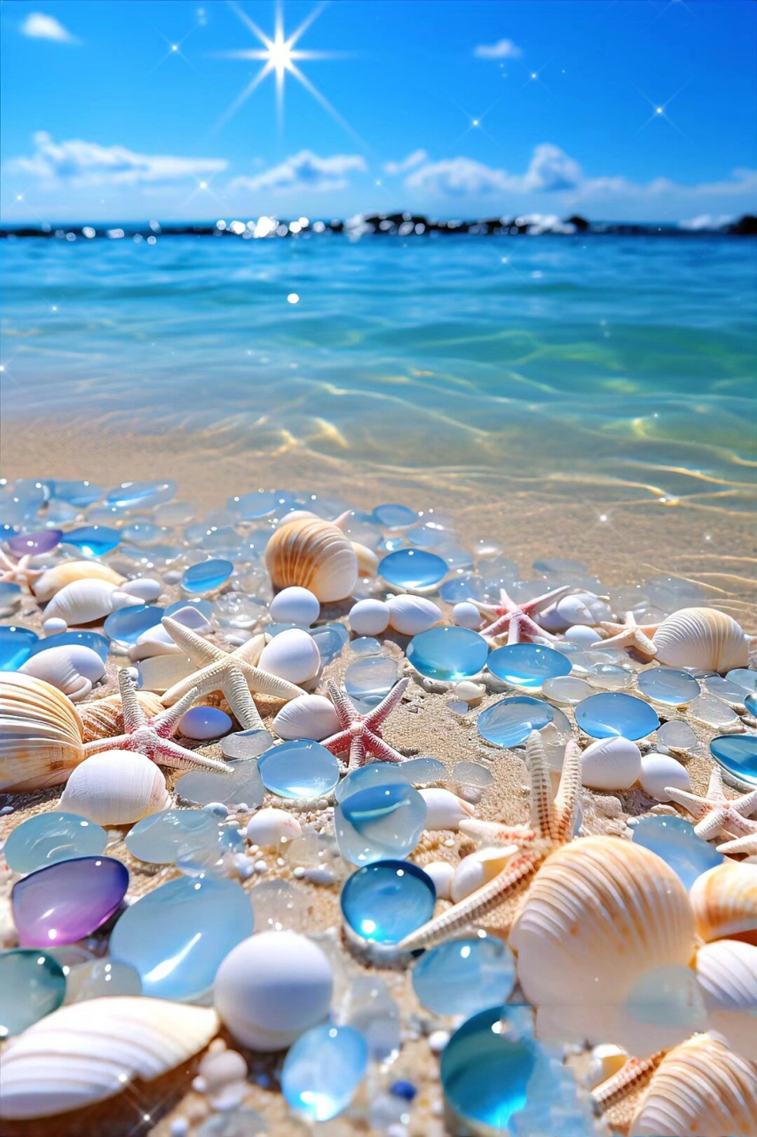 彩色的沙滩石头