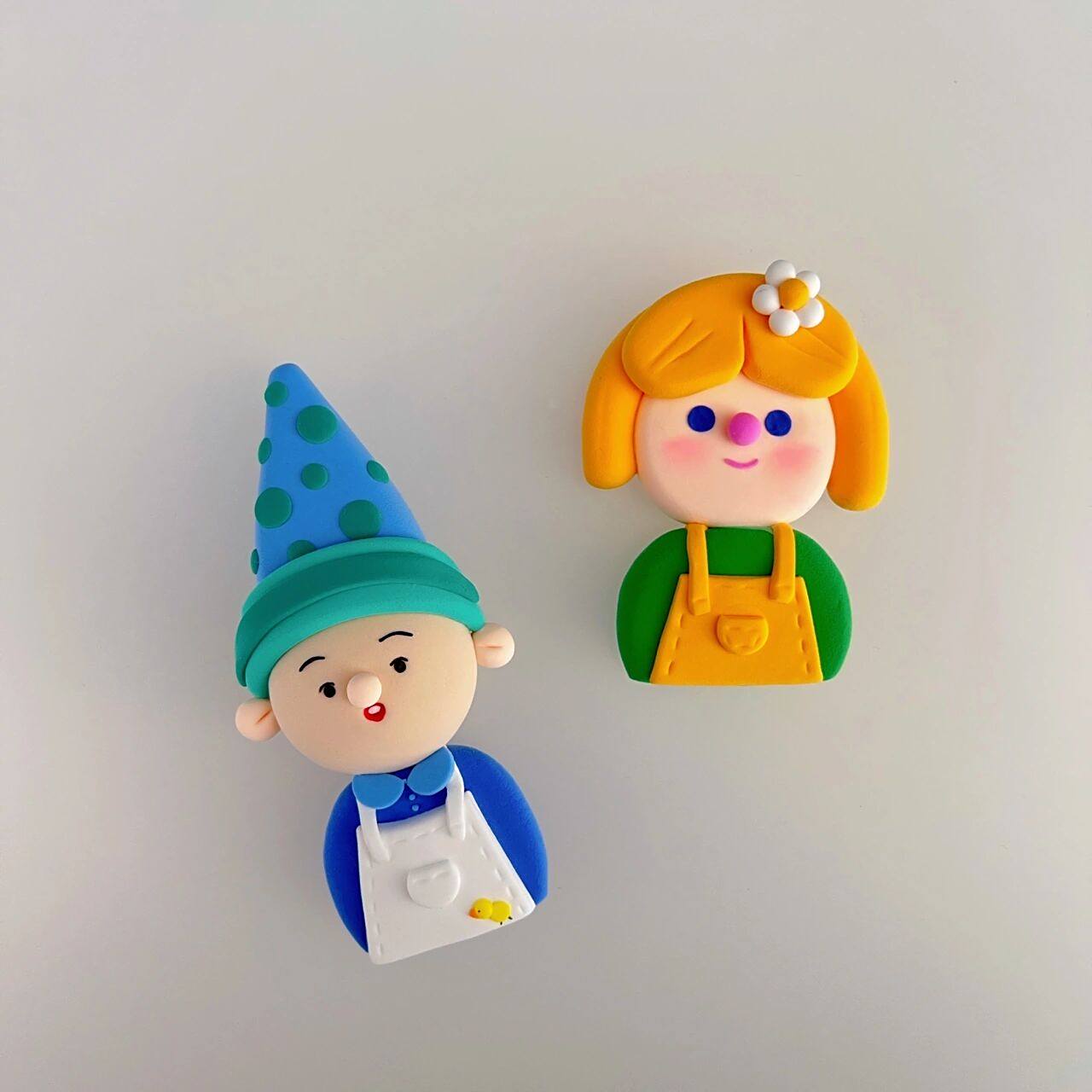 超轻粘土♡新手捏平面小人儿 可可爱爱学捏小人儿