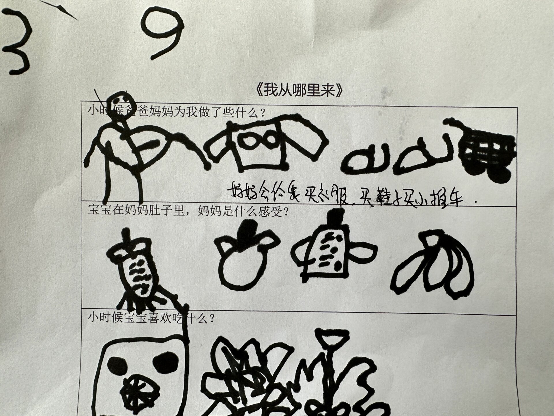 母亲节调查问卷《我从哪里来》