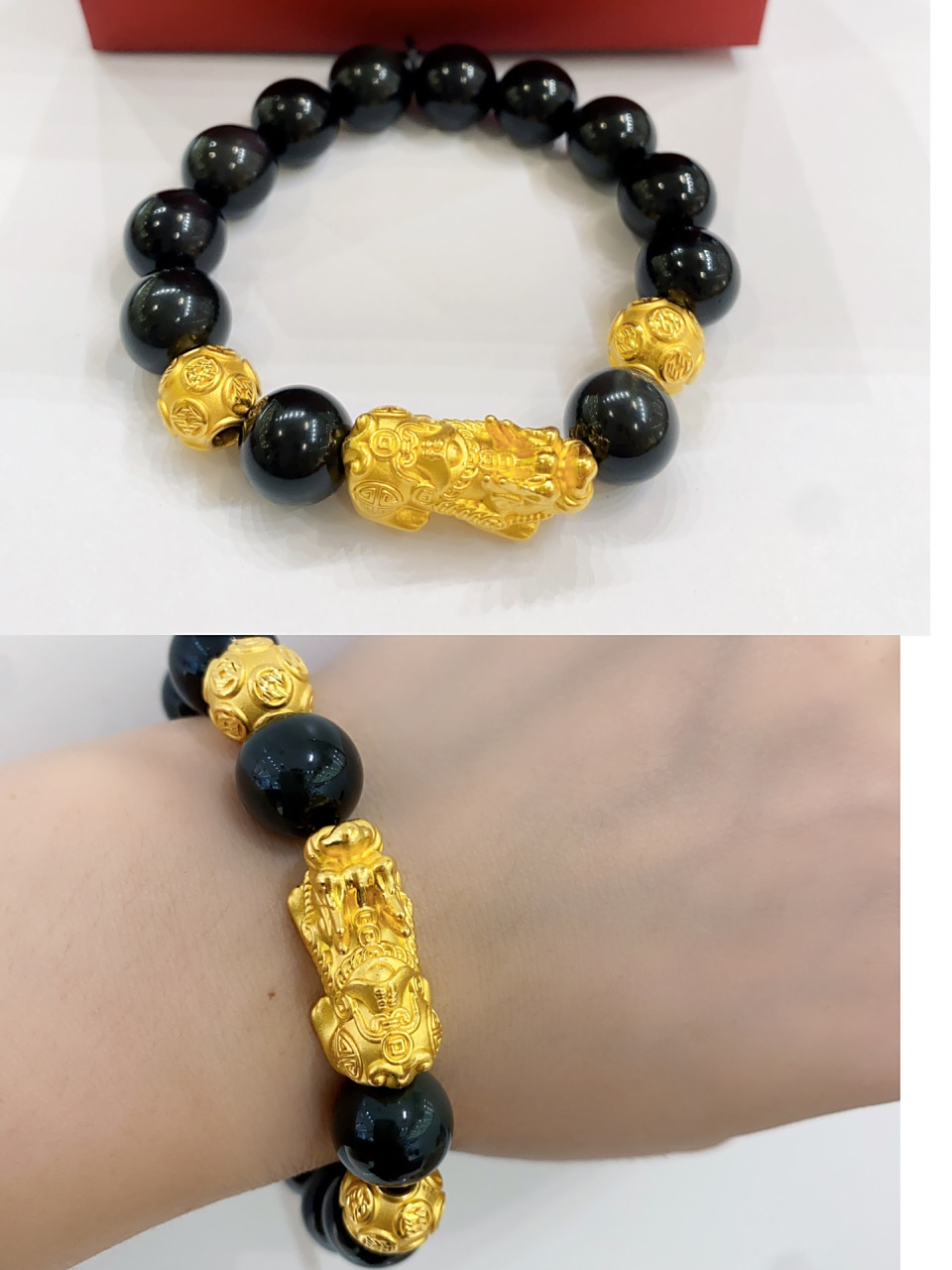 串 财气满满 诚意推荐足金貔貅玛瑙手串 貔貅,吸金神兽,只进不出,招财