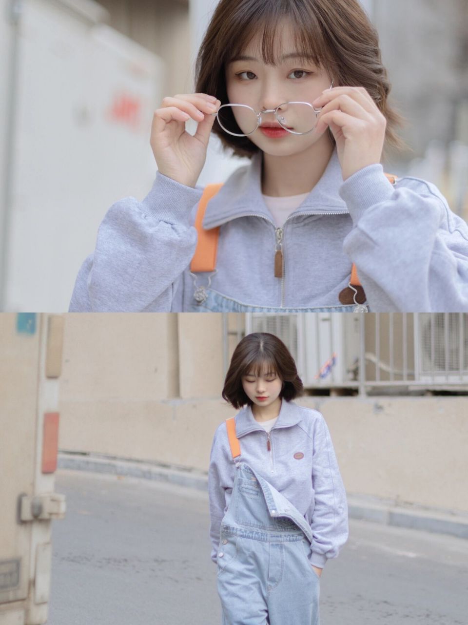 圆脸的短发戴眼镜好像也很不错, 之前怕绝的带了会显得脸大～ 后来