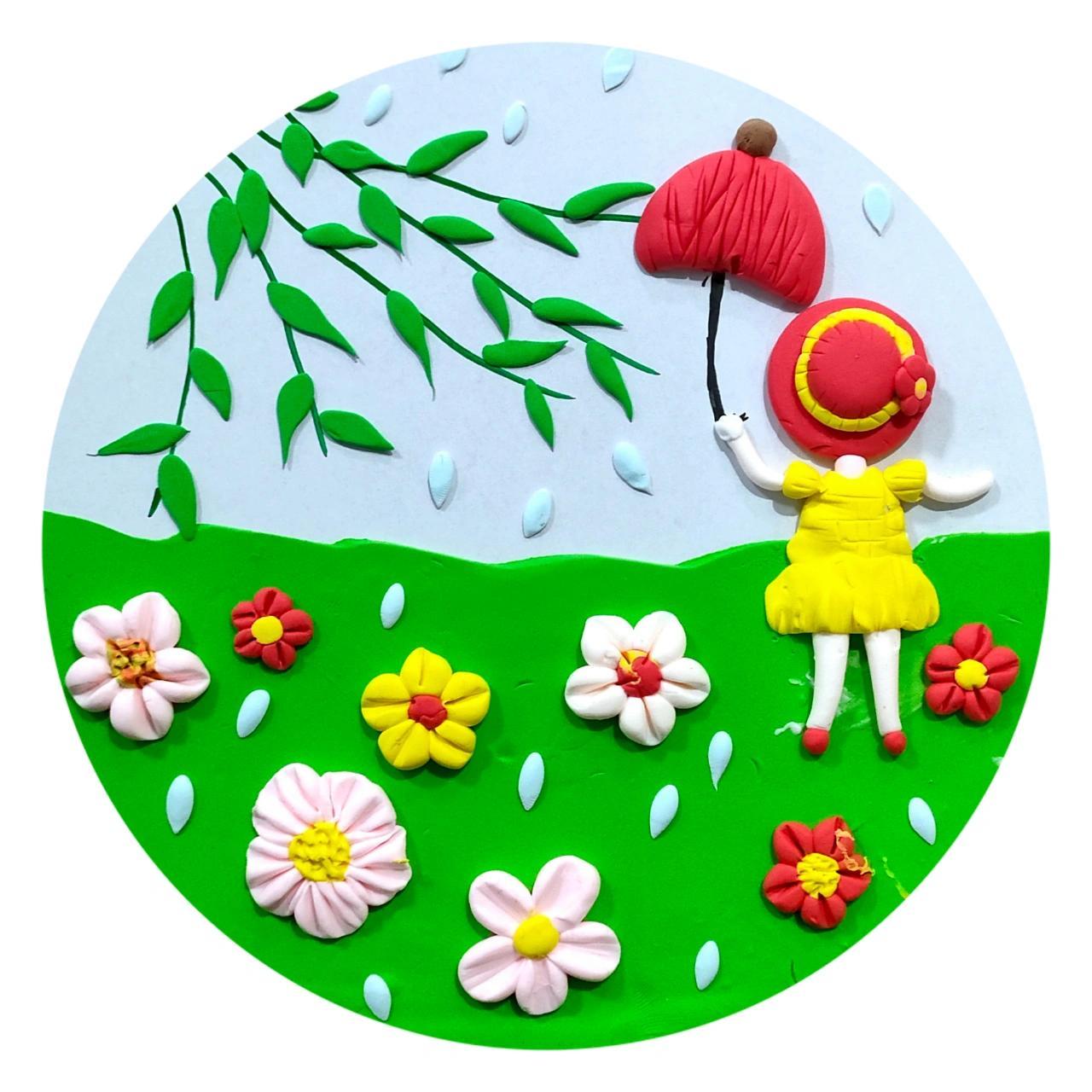 幼儿创意粘土画,制作完成. 28副粘土手工画制作完成.     画