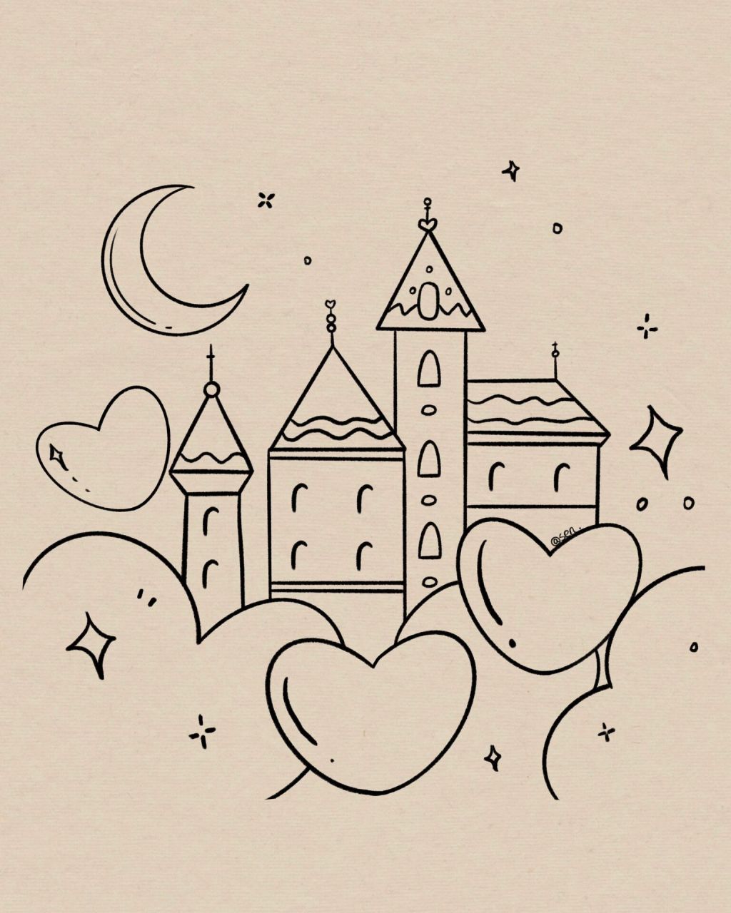 城堡简笔画简单 高级图片