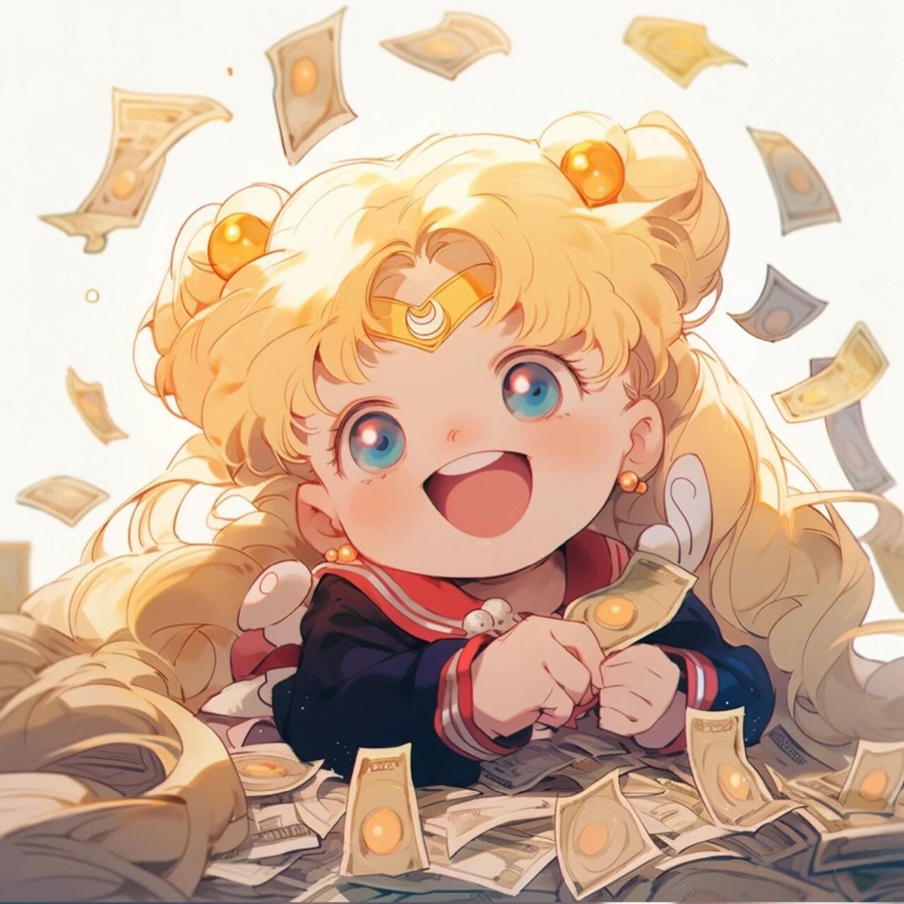 何以解忧,唯有暴富/动漫女头像 人生所何求,自由和财富