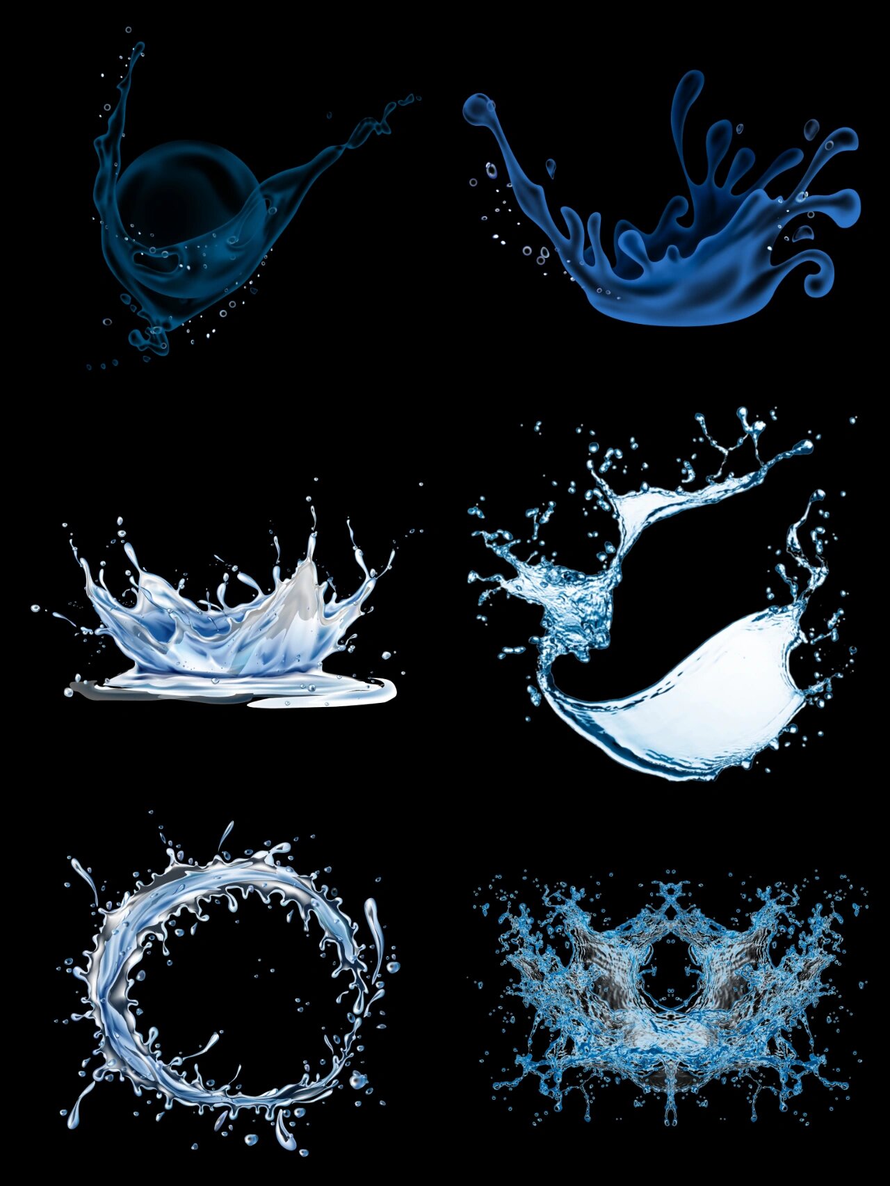 免抠素材‖水花喷溅效果png素材图①