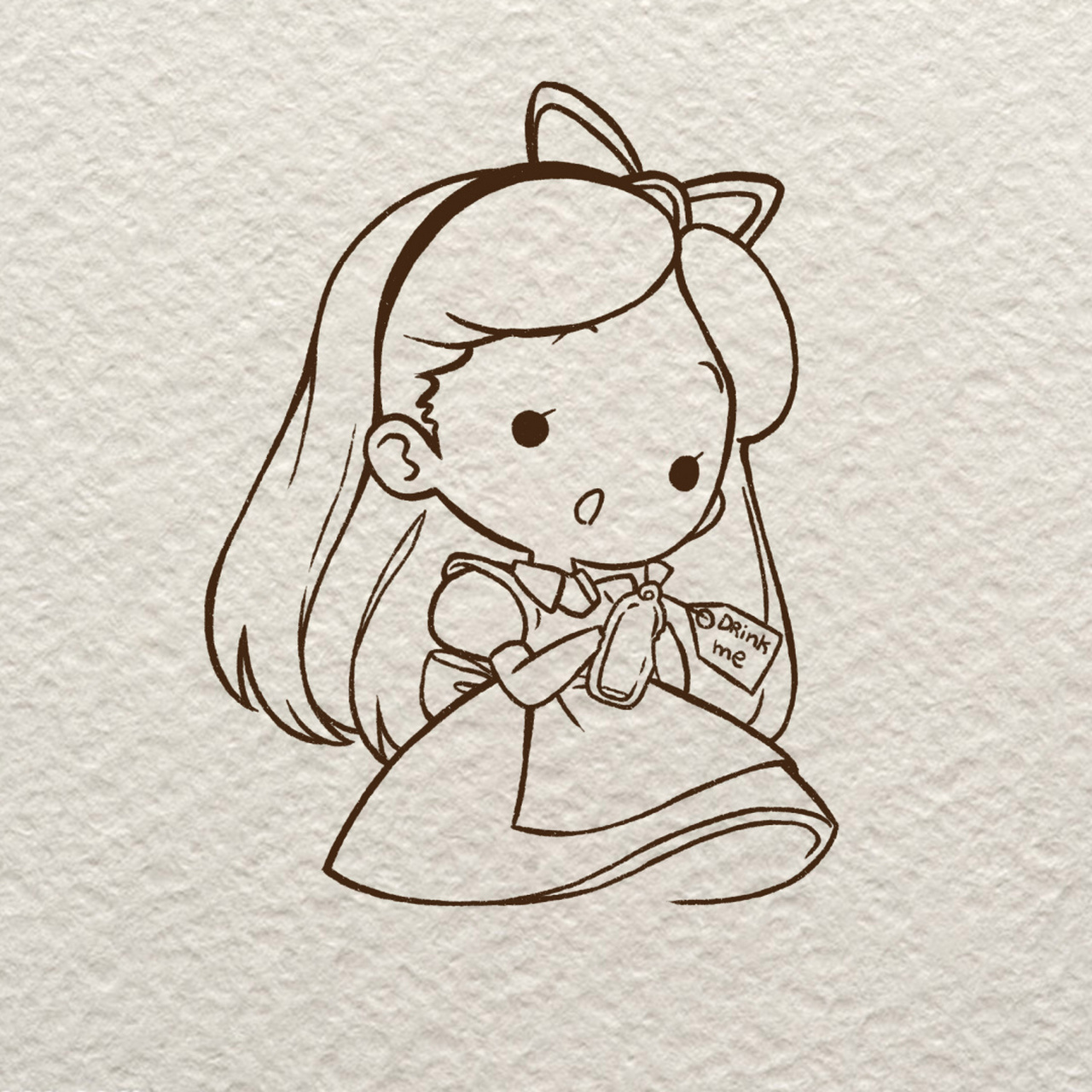 爱丽丝梦游仙境简笔画打卡.