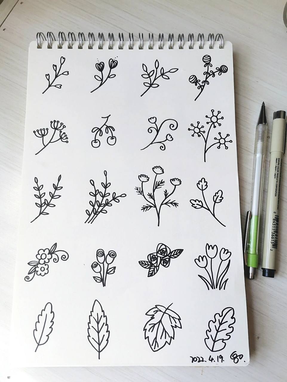 20种植物小装饰简笔画画法-原创60