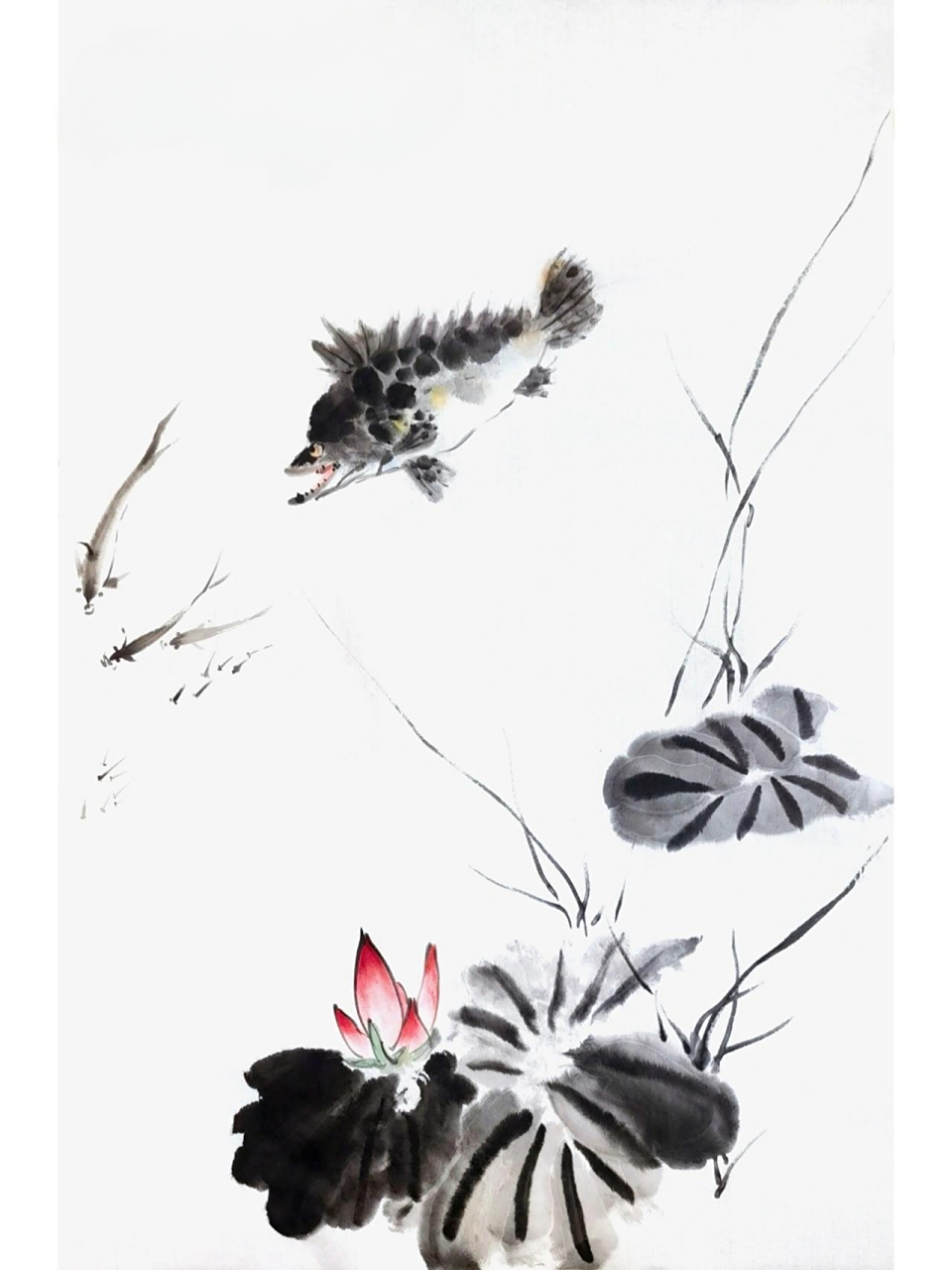 国画写意鳜鱼图二