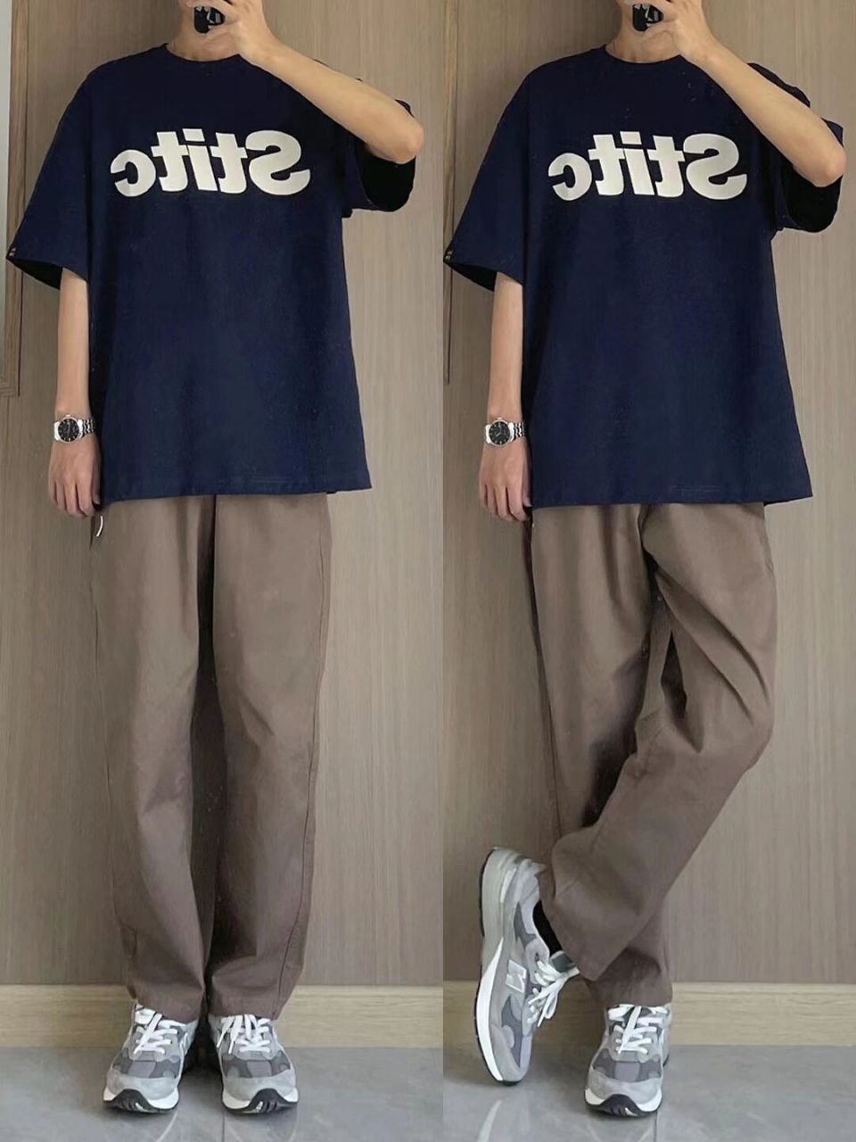 夏季穿搭丨藏蓝色搭配军绿色真的是穿不腻!