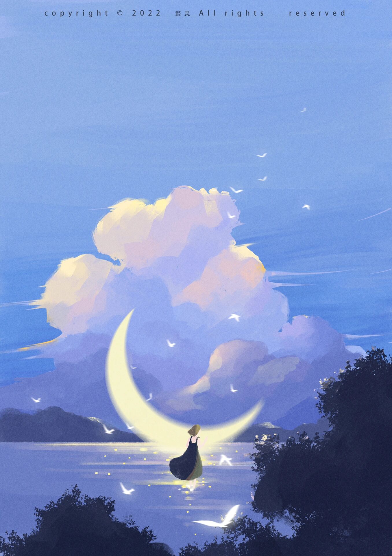 治愈系插画|天空云朵系列合集7815