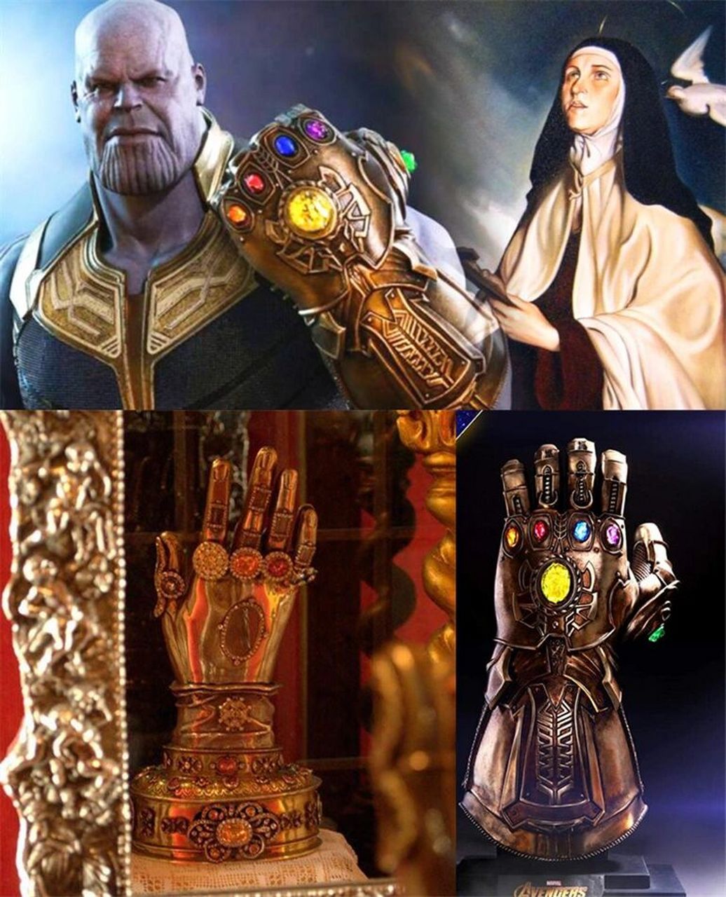 看看《复仇者联盟》电影中灭霸的武器"无限手套",然后再看看西班烟祆