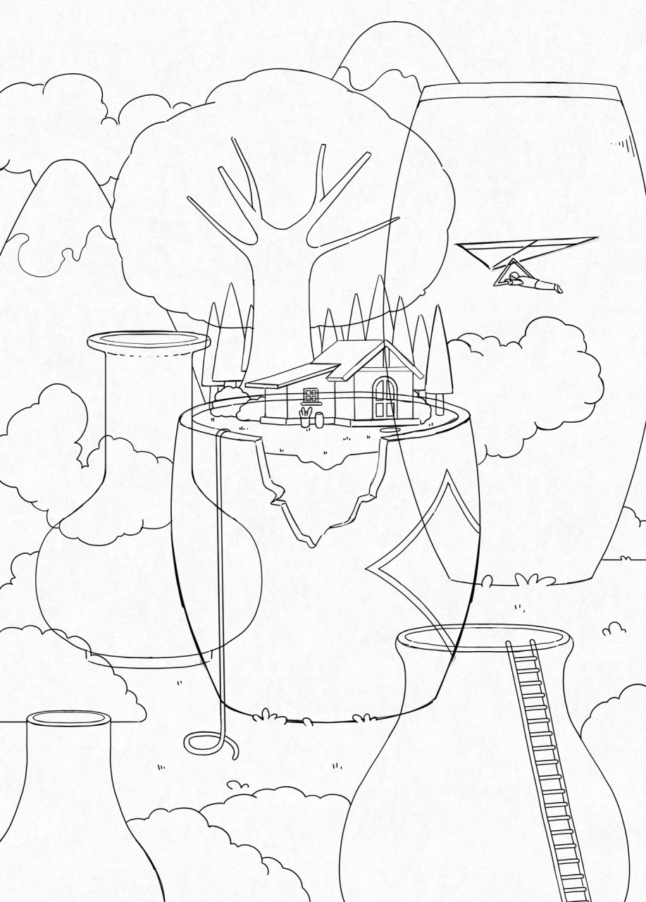 原创插画《微观世界10》 以为是乏味的城市,却遇见彩色的梦和许多美好