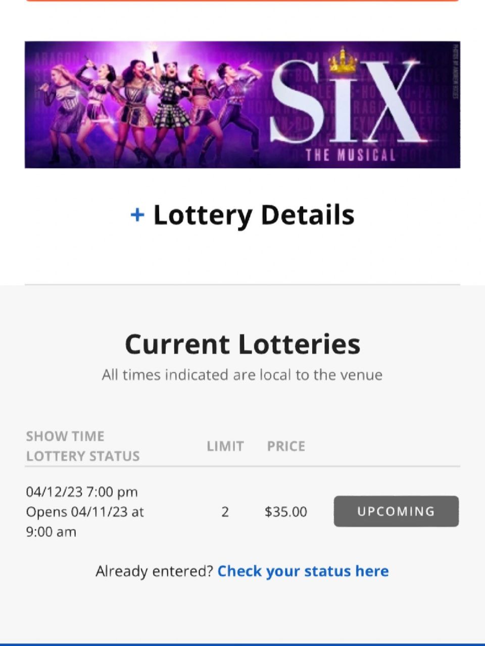 百老汇约剧 求剧搭子 目前想看six和摩门经 计划抽不到lottery就直接