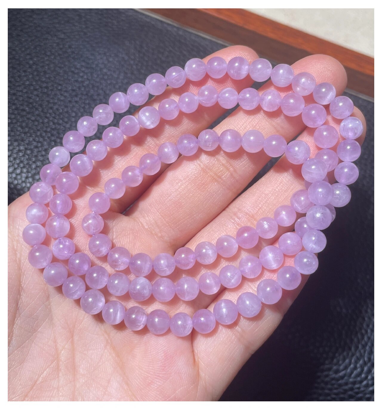 高品质透体猫眼紫锂辉多圈手串 仙女的串串系列 大小5.