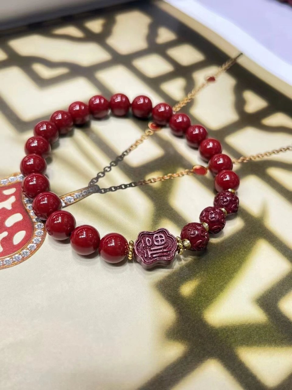 天然朱砂辟邪防惊吓本命年必备首饰 独家原创  天然台湾朱砂手串 含砂