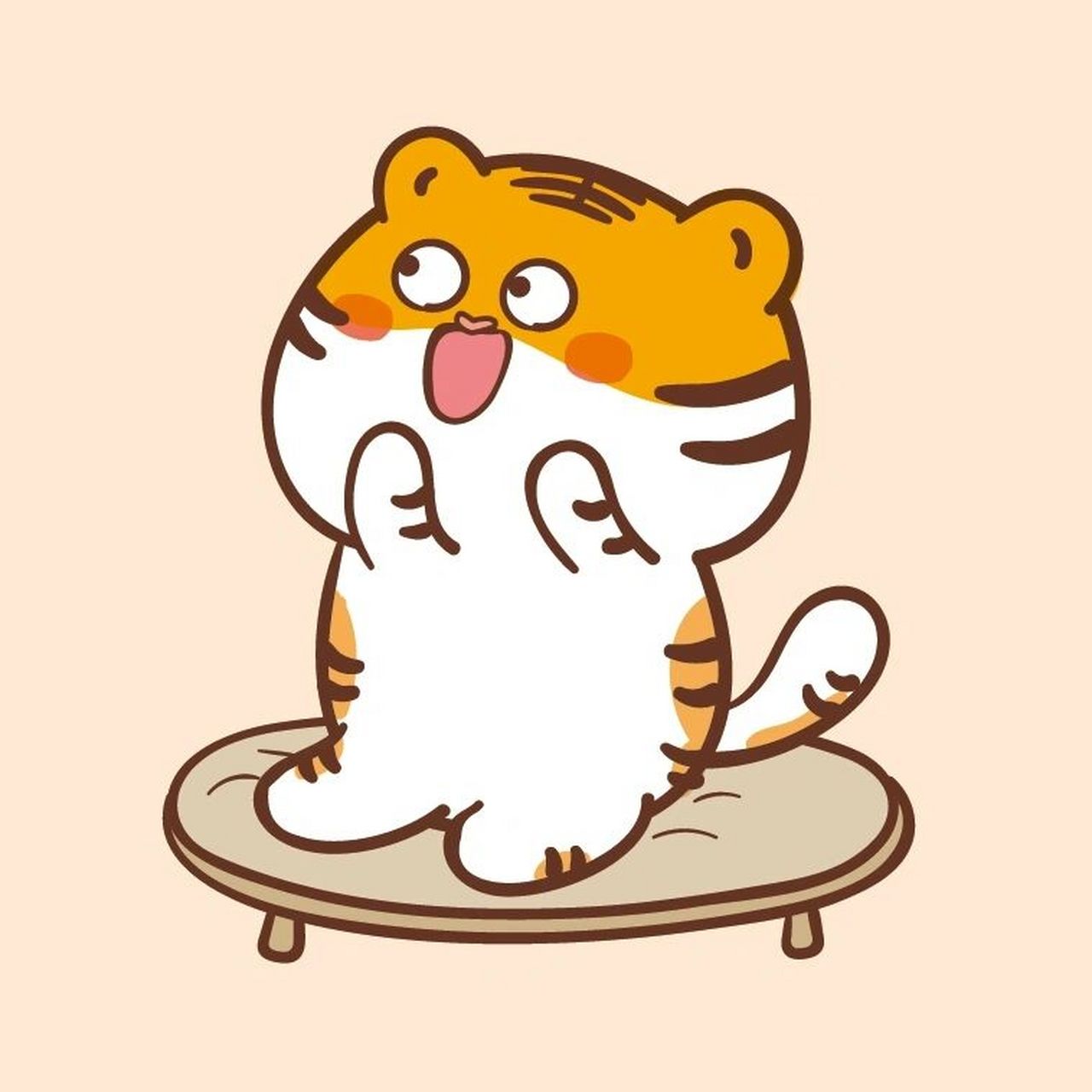 2022虎年ip形象可爱卡通插画设计生肖胖老虎 