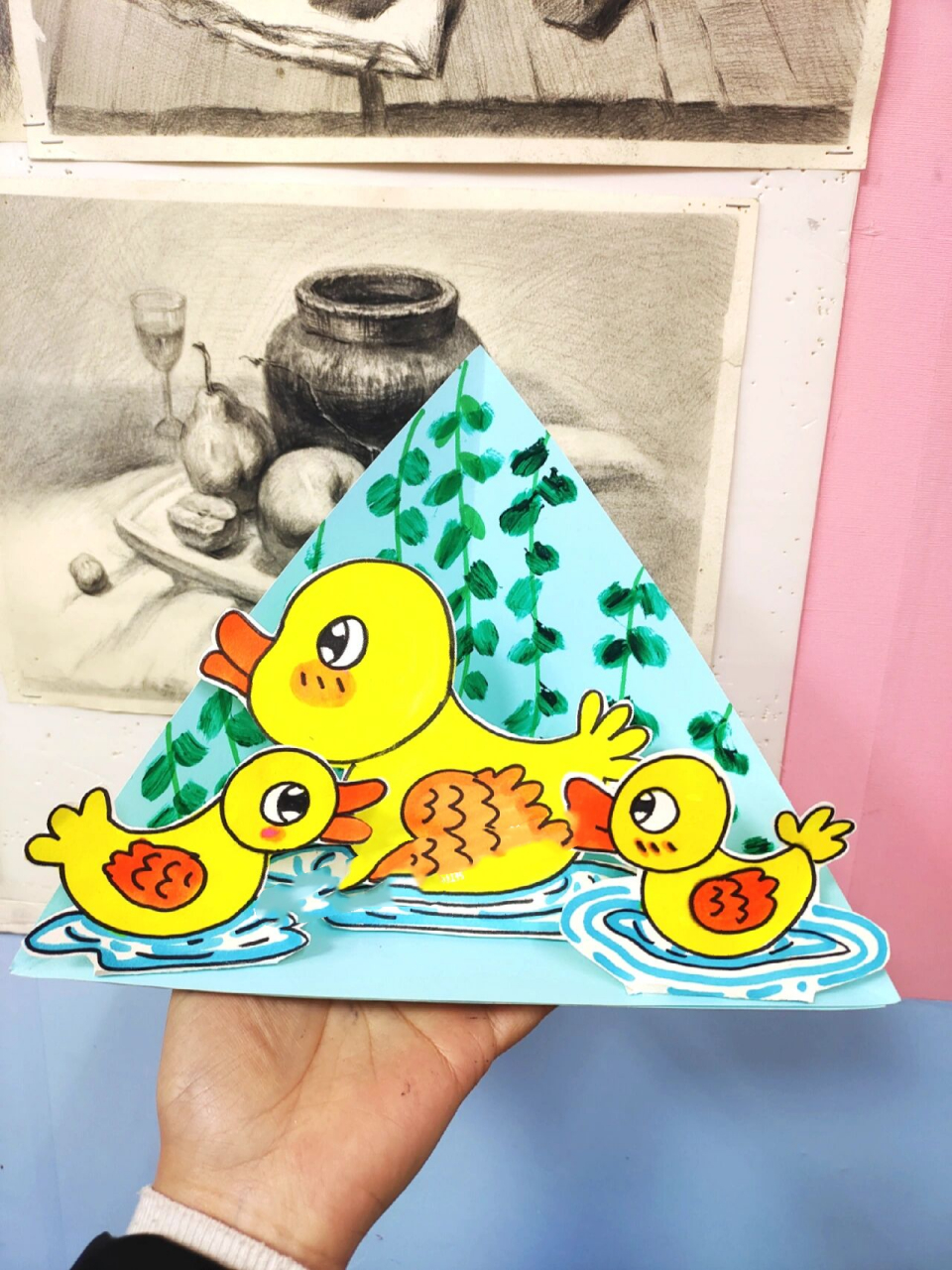 创意美术儿童画立体小鸭子5-6岁课程