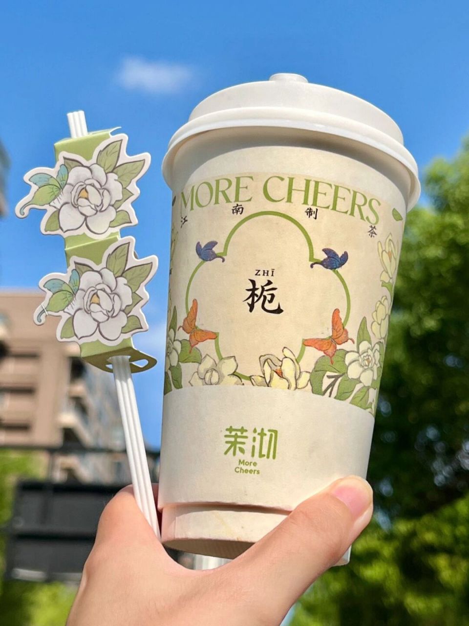 他的栀子花奶茶椰果图片