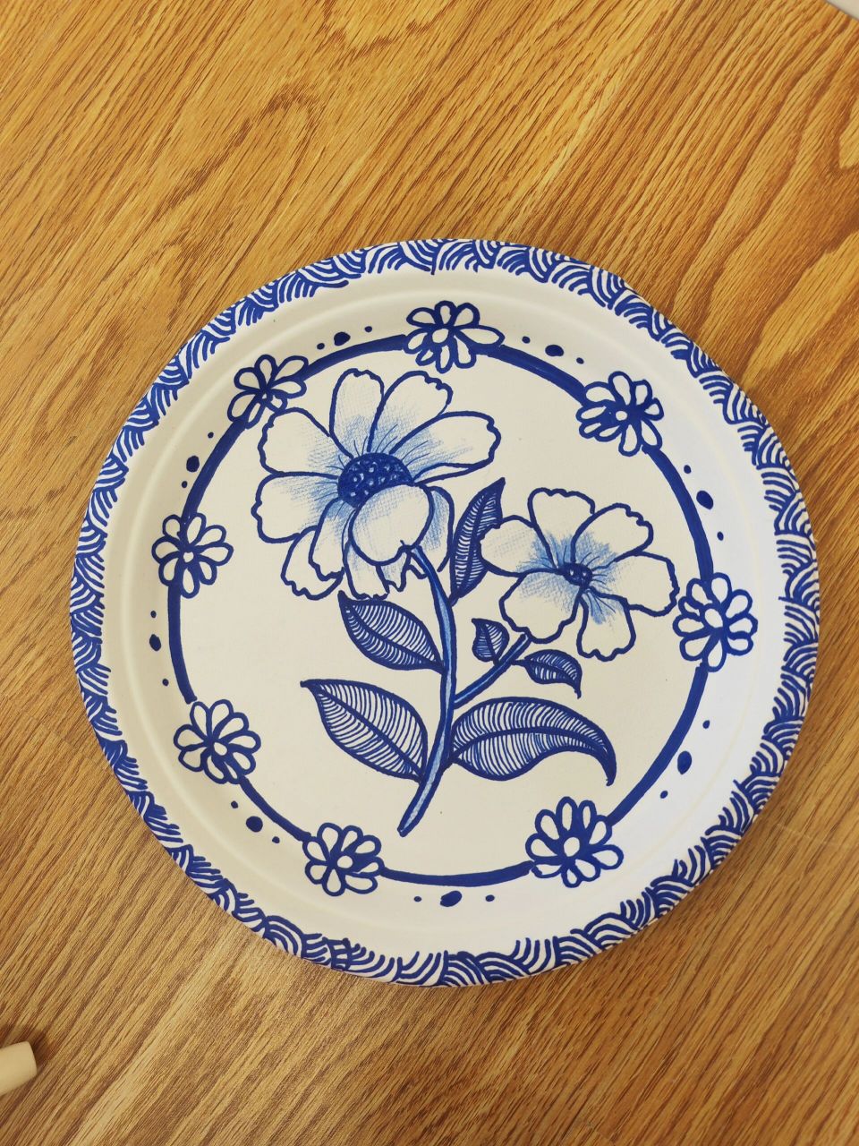 青花瓷纸盘画(一)