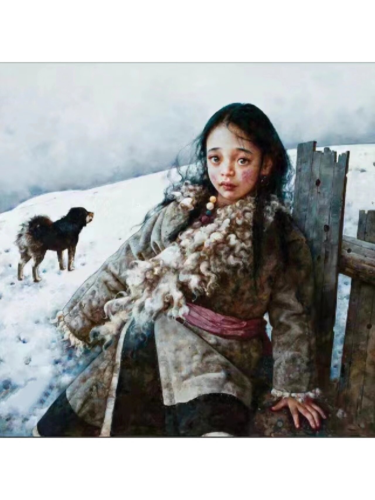 艾轩西藏女孩油画作品欣赏