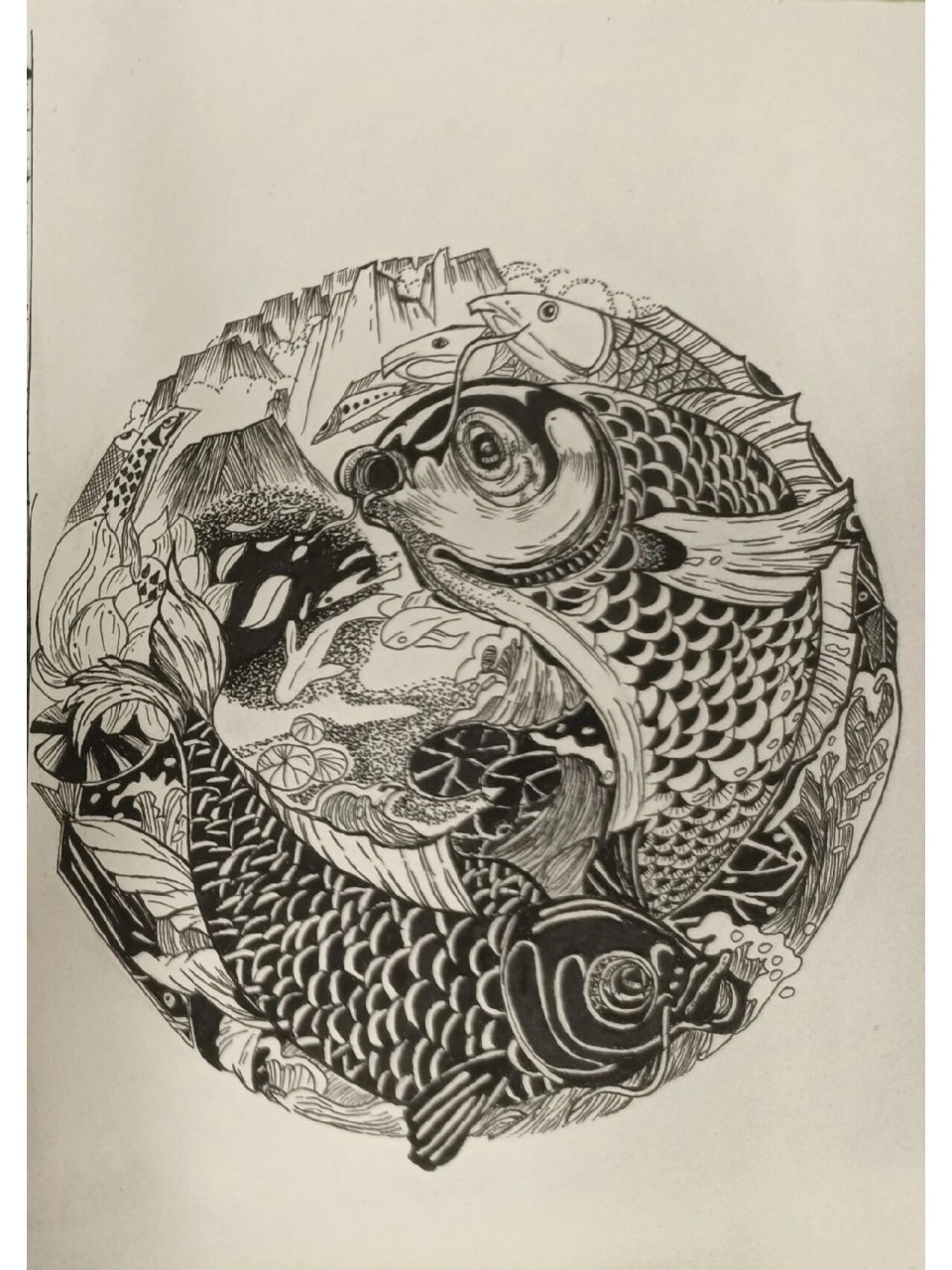 黑白装饰画|平面构成|对比与调和 临摹作品 黑白装饰画 点线面构成