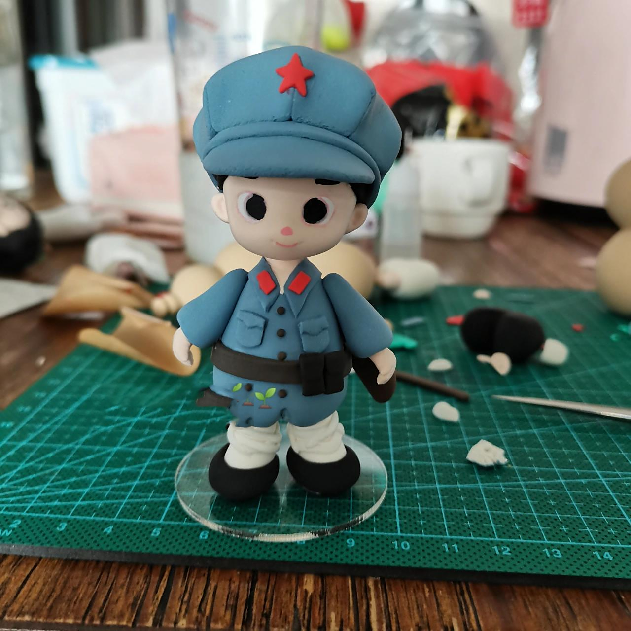 超轻粘土手工——八路军 军人果然是最可爱的人,可可爱爱的八路军96