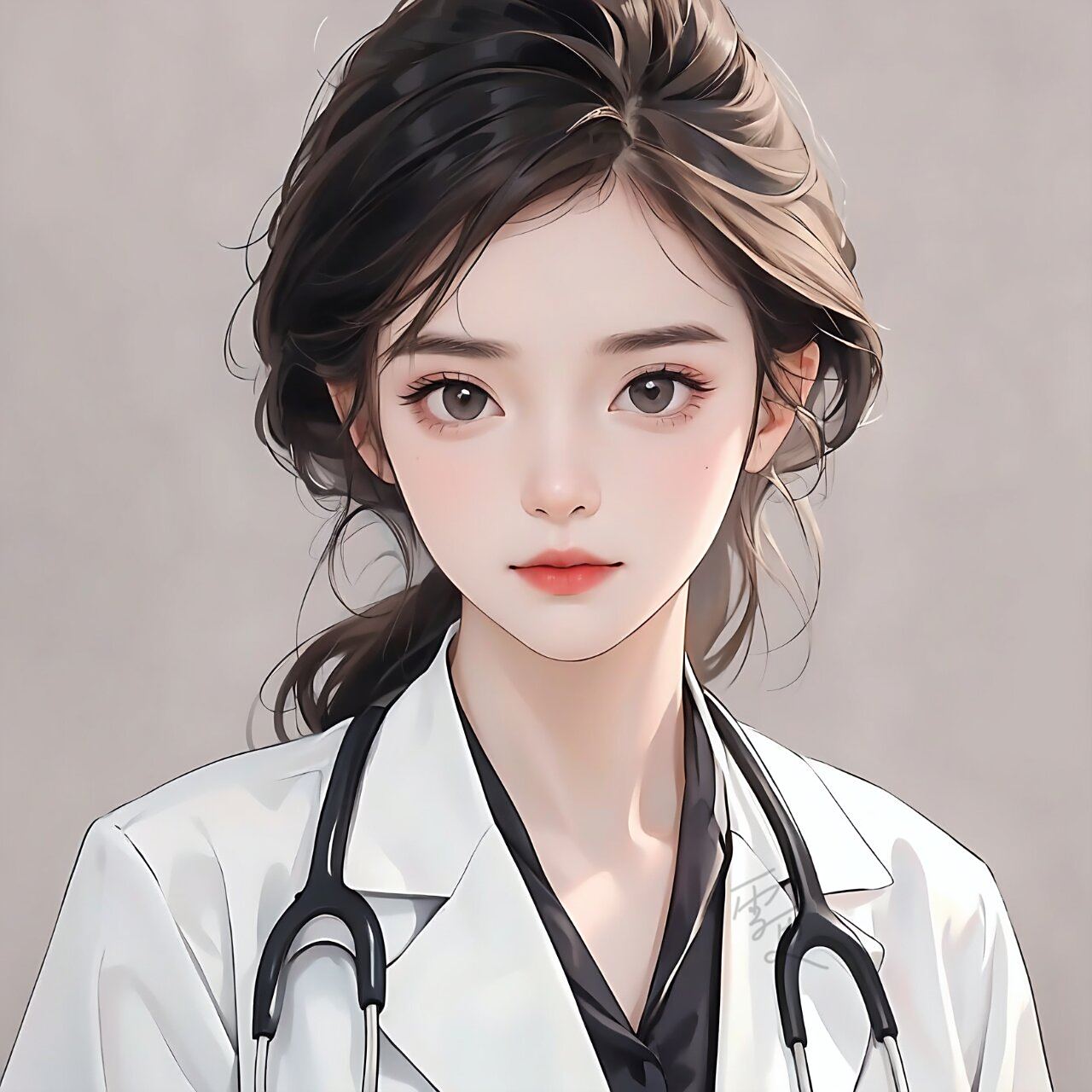 职业头像|长发气质白大褂女医生