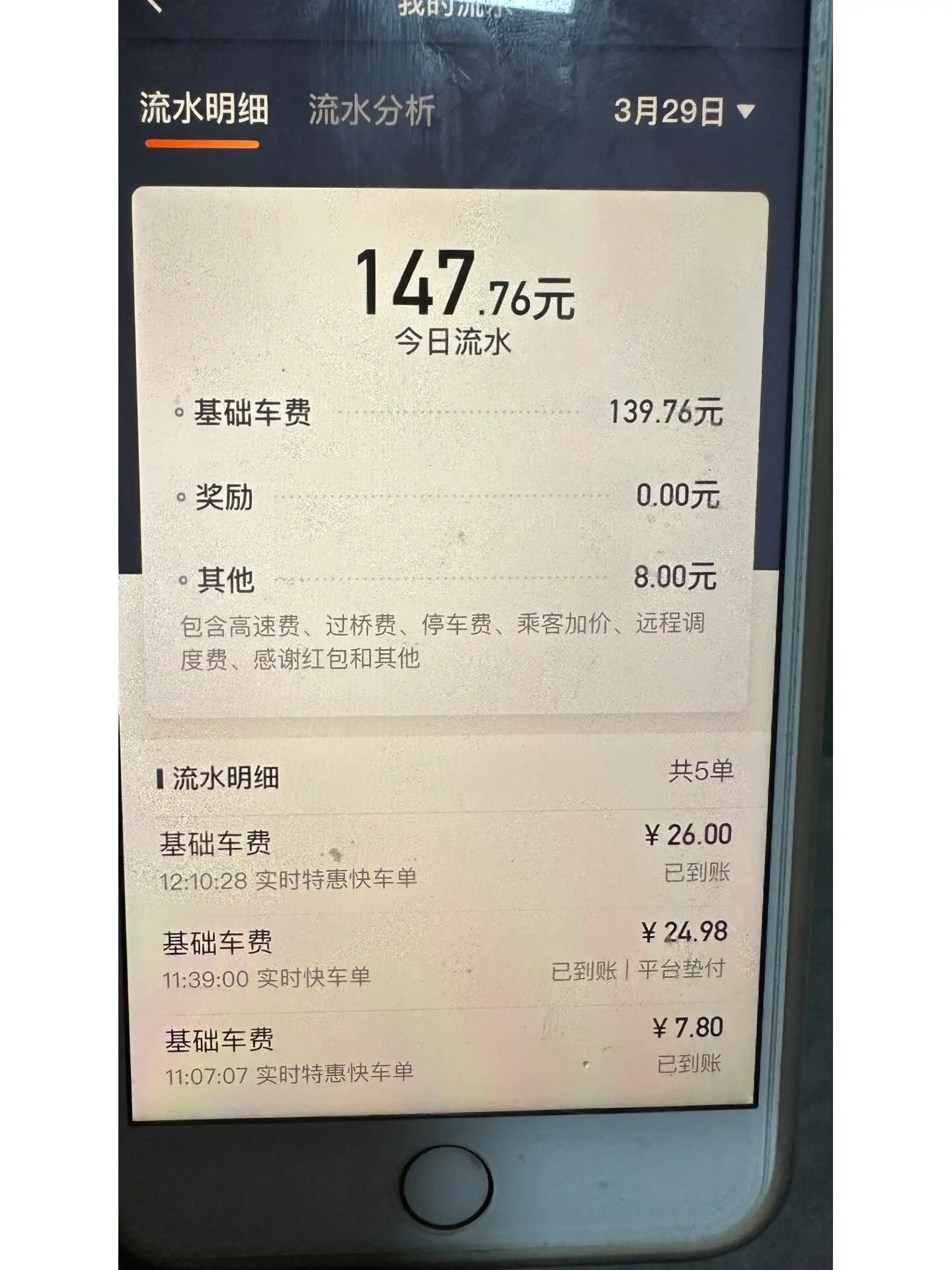 济南跑滴滴第n天,真实流水!