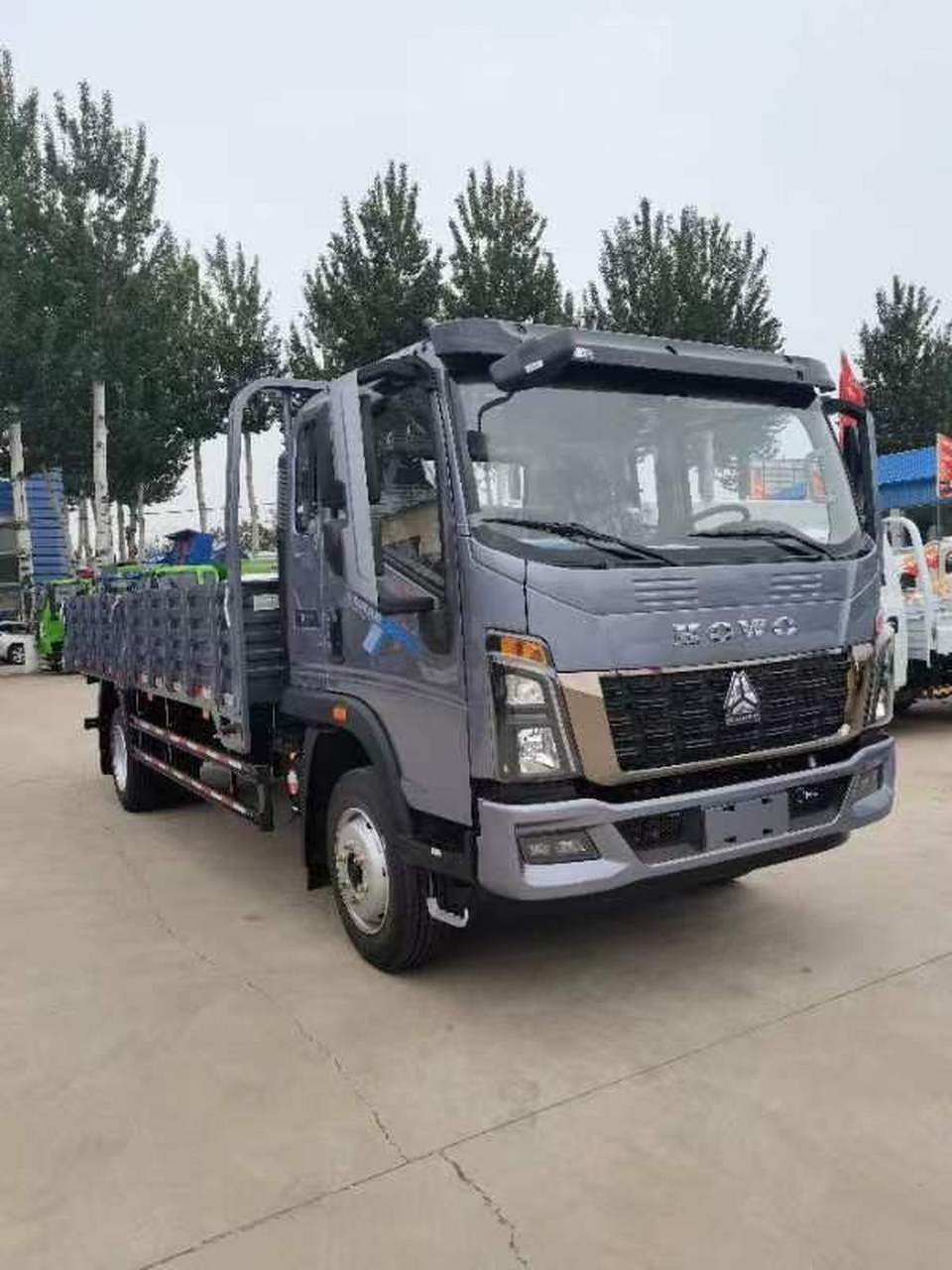 8米平板车,潍柴170马力,八档变速箱,8吨后桥,245真空胎,总质量11.