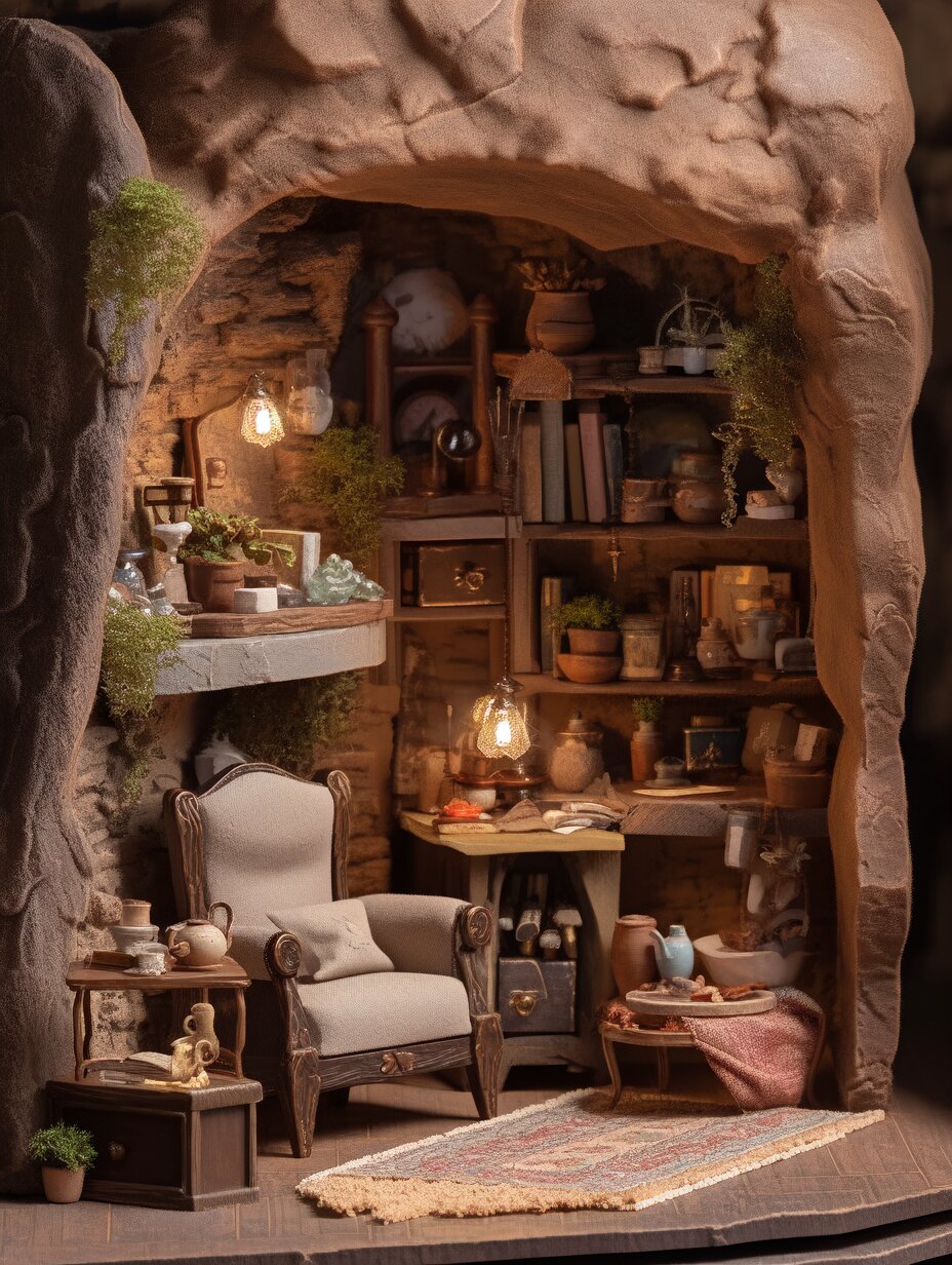 微缩模型︱山洞里的温馨小屋