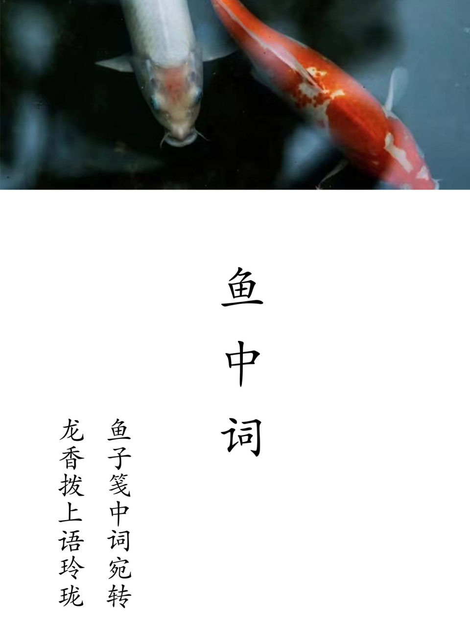 " — 鱼:鱼儿;中:中庸,中间;词:词语,诗词.