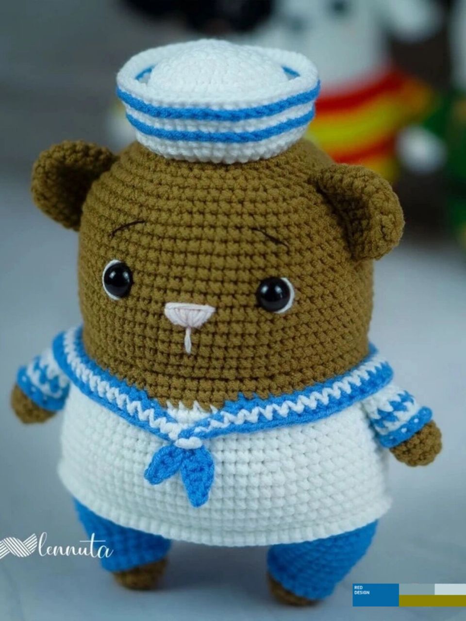 钩针图解丨职业小动物系列之小熊水手图解 #手工钩针编织