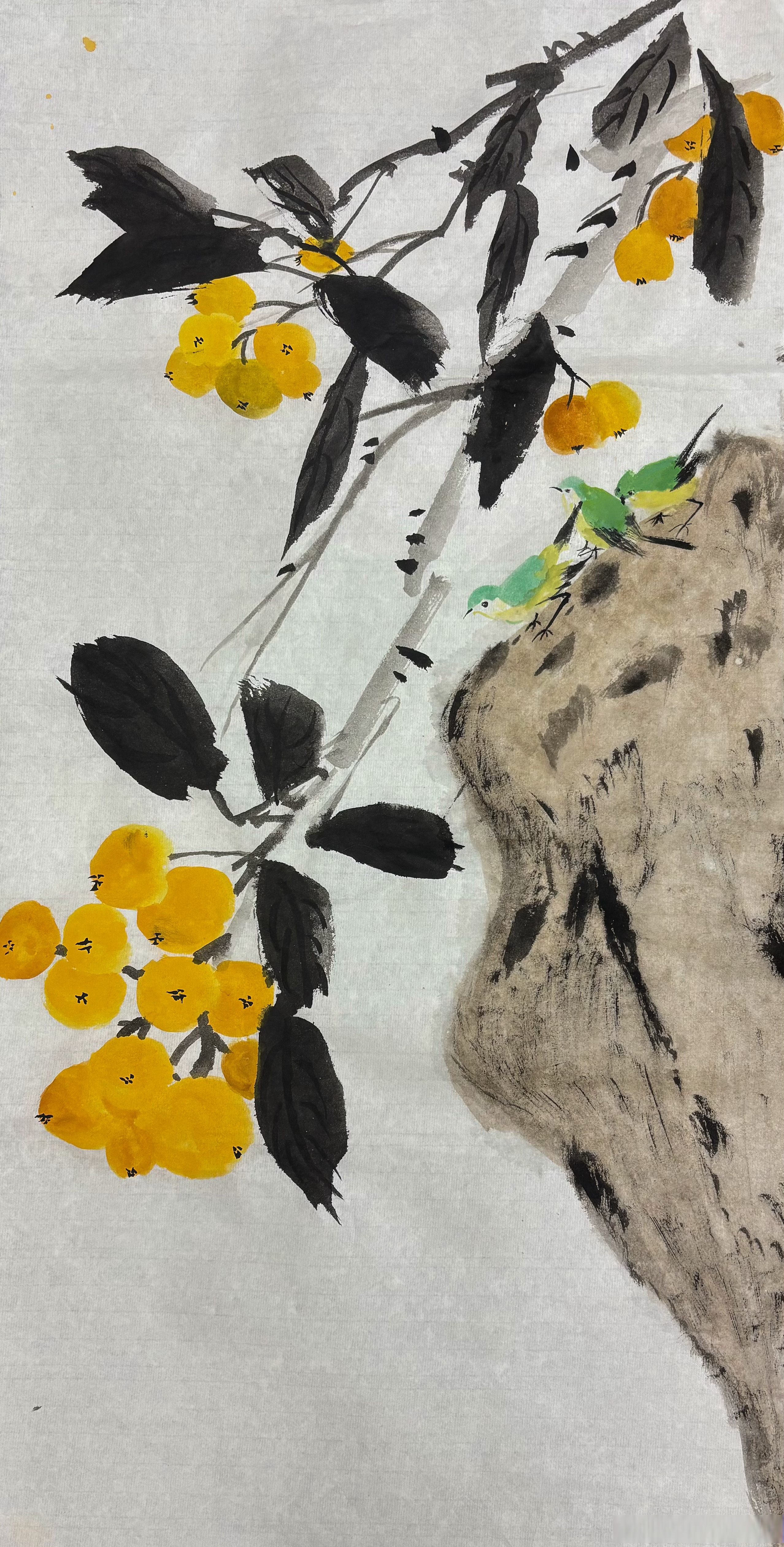 今日份的枇杷,临摹王雪涛老师的,稍微做了一些改动