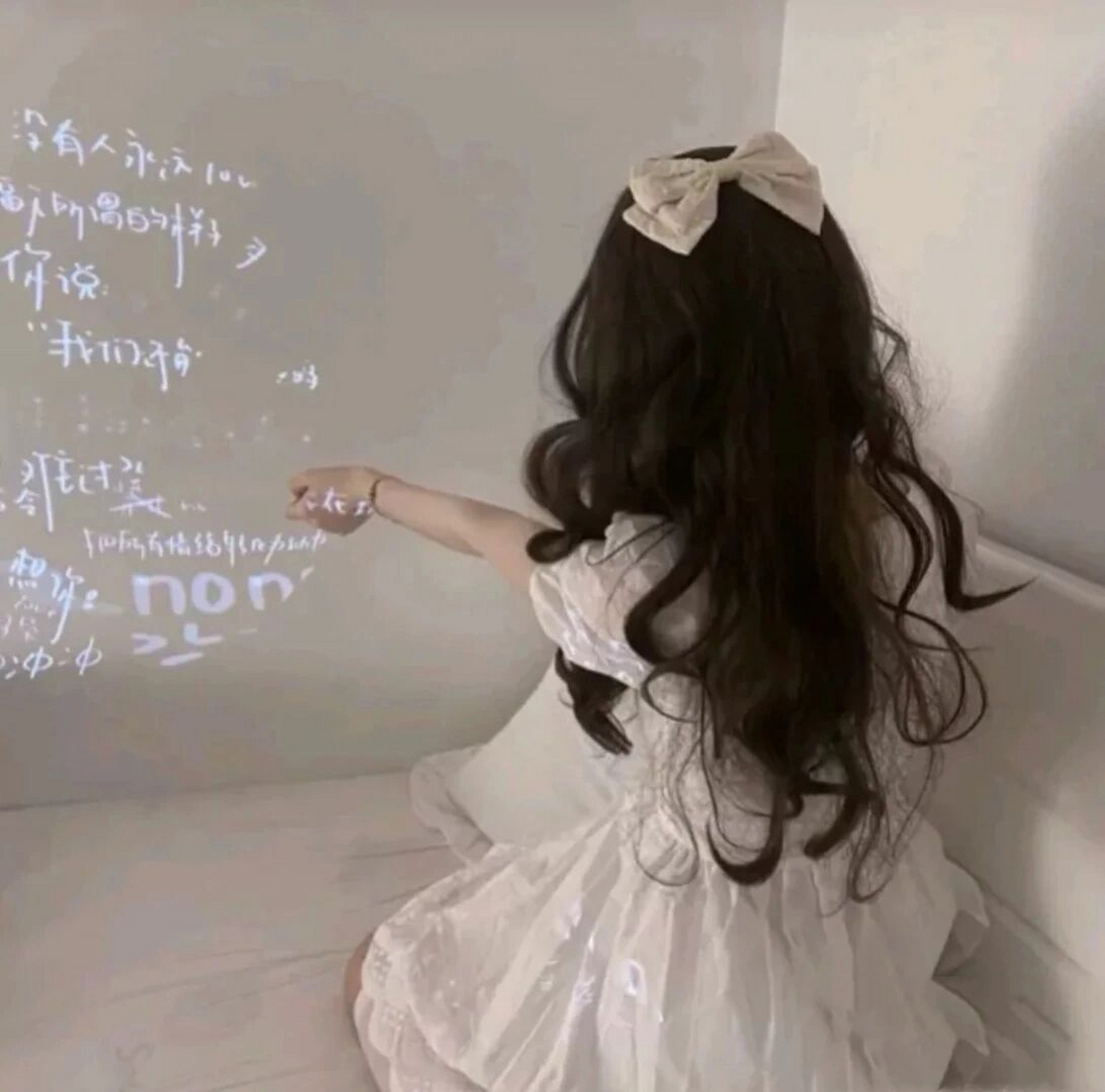 女生头像.蝴蝶结背影.