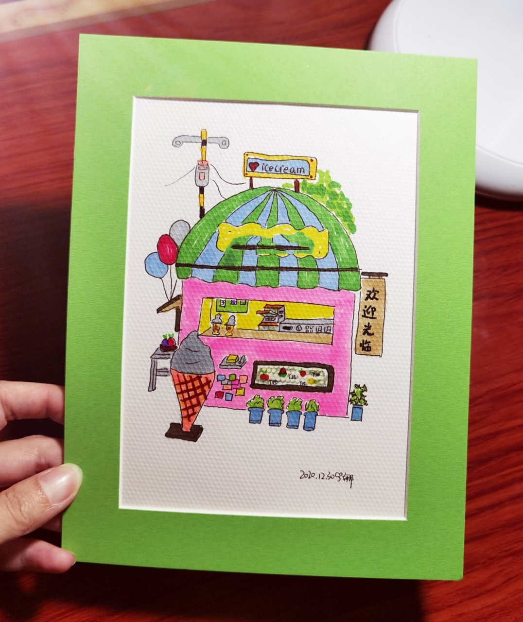 简笔画 冰激凌小店(附线稿)