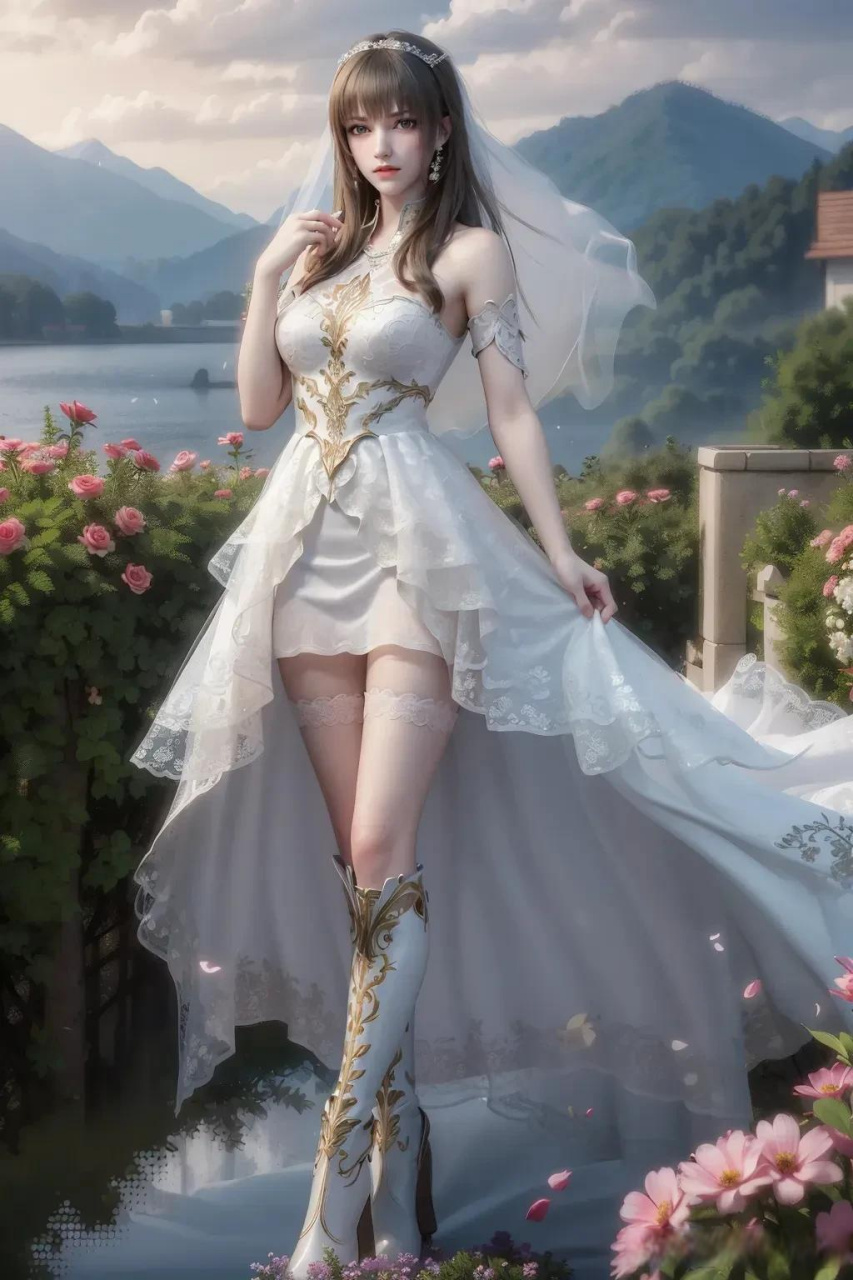 ai白色婚纱天使彦