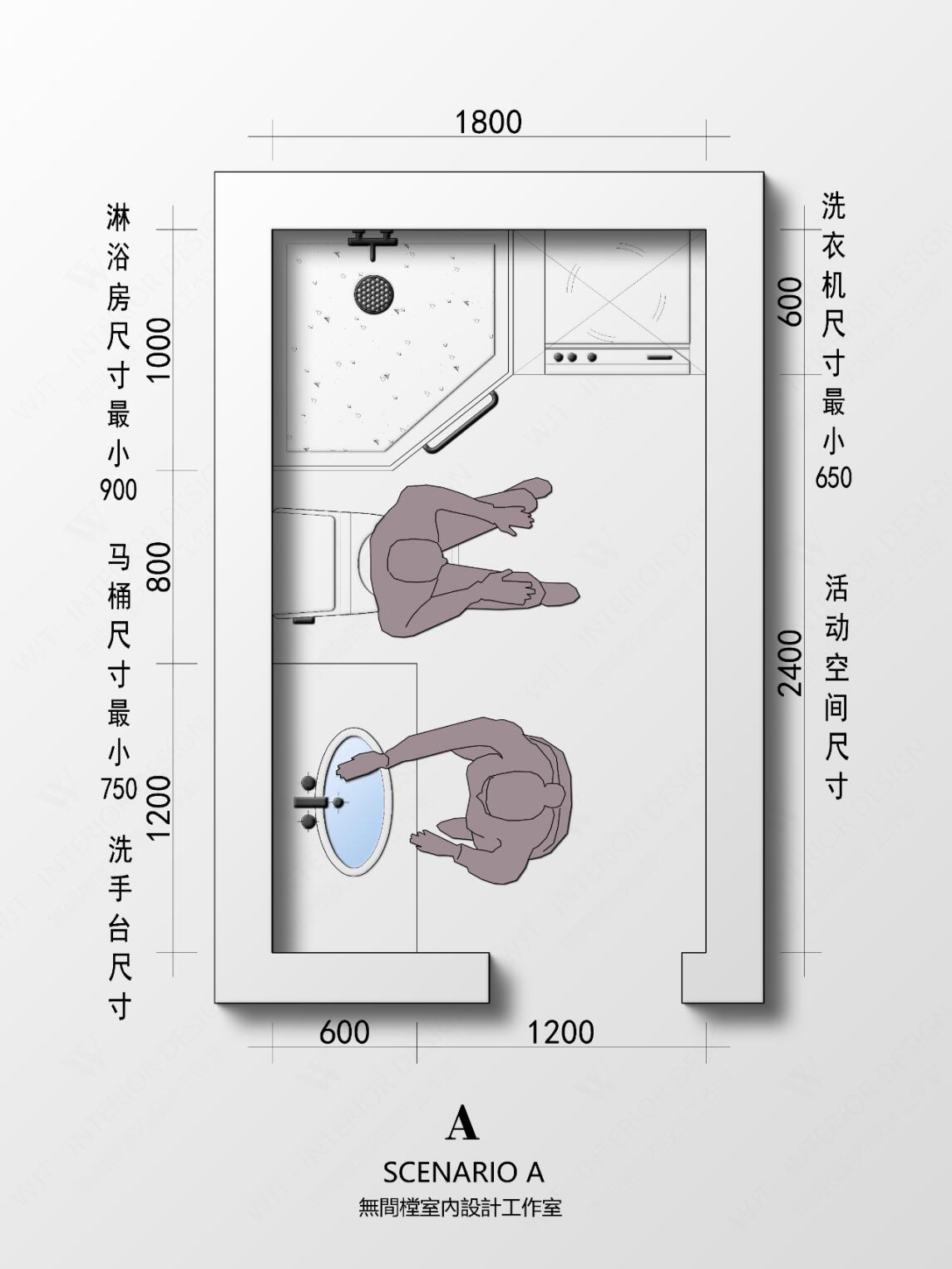 长方形厕所布局图图片