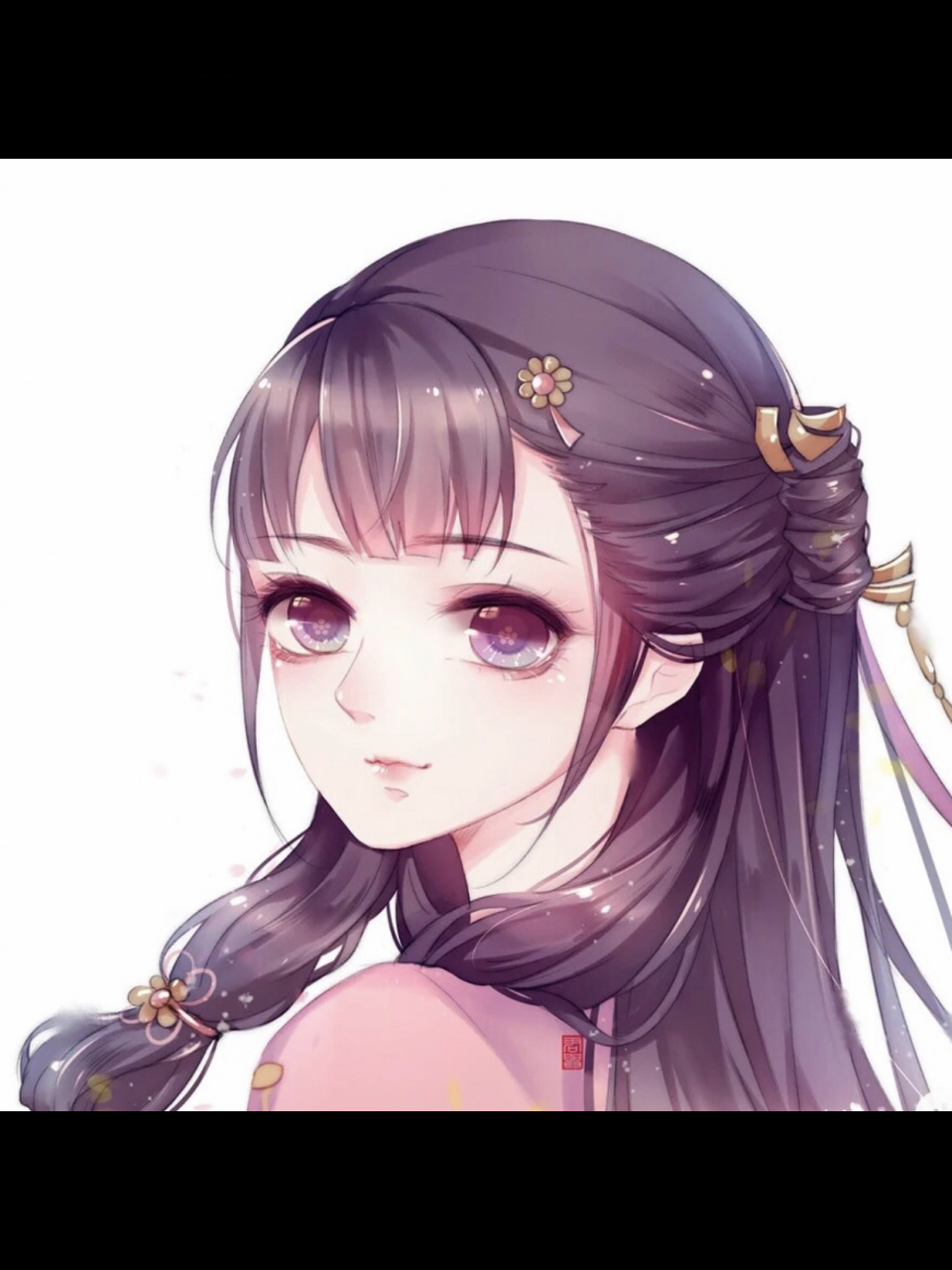 手绘动漫画古风长发少女人物头像线稿步骤 来说说你喜欢人像的哪部分?