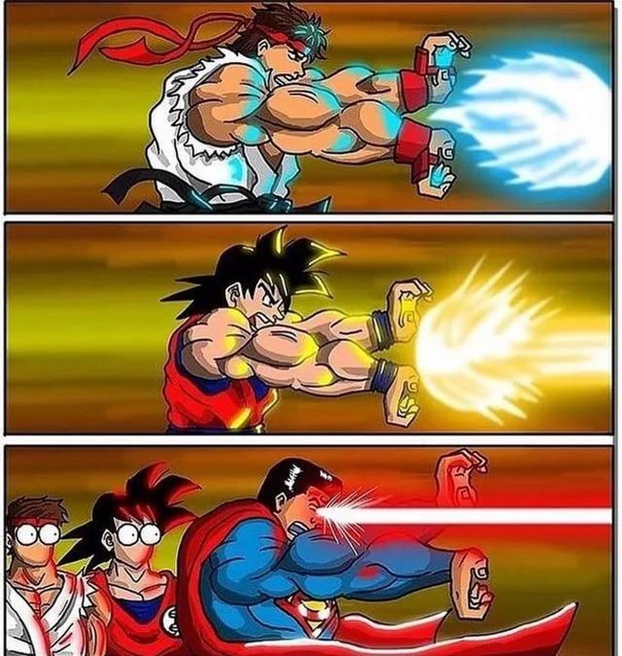 动漫 隆:波动拳 悟空:龟派气功 超人:电光眼